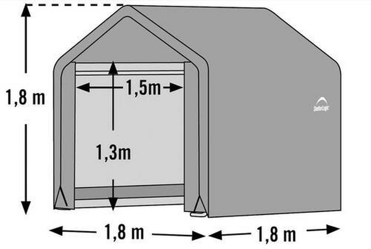 Zeltgarage Shed-In-A-Box 3,24m² - Grau, Basics, Kunststoff (180/180/180cm)