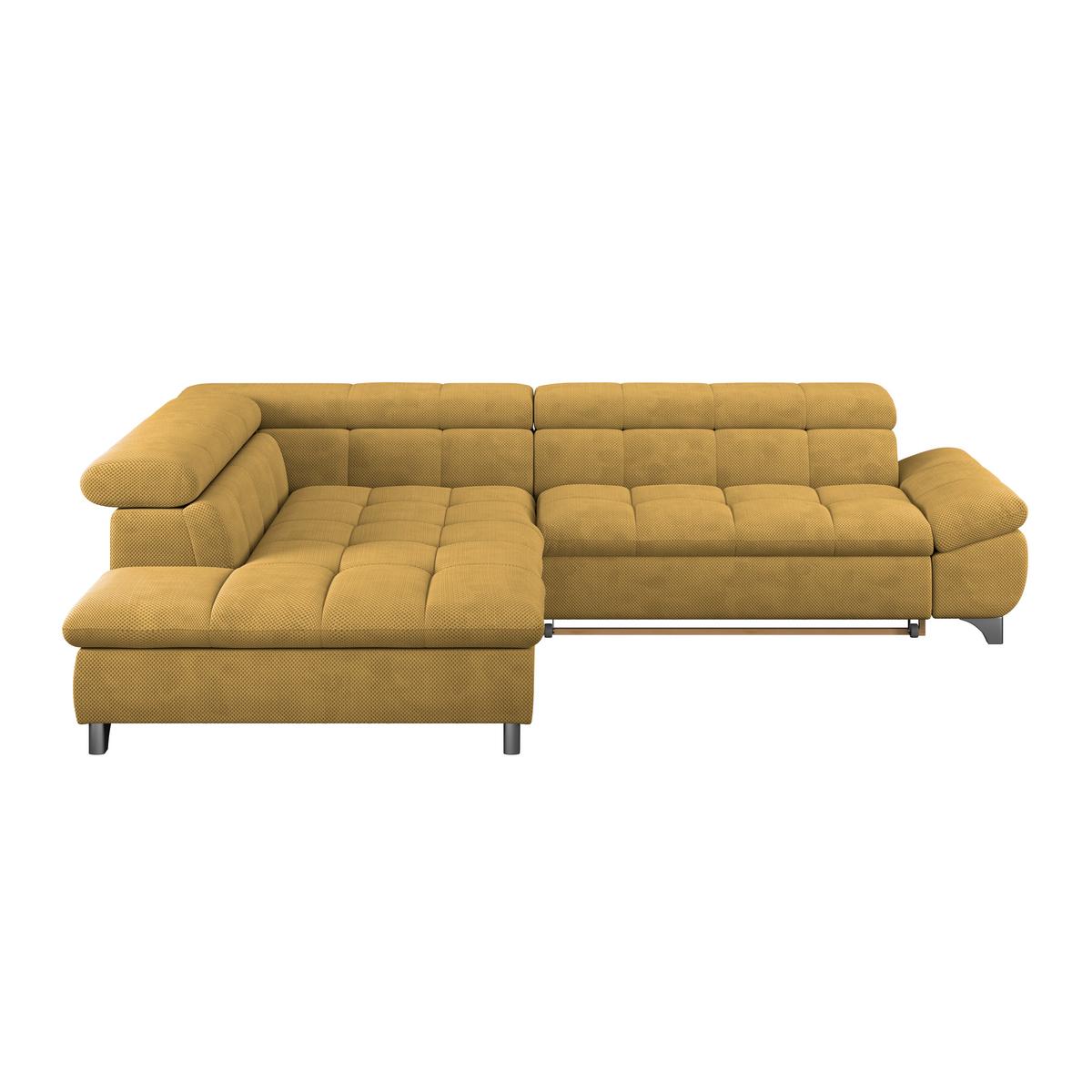 Ecksofa Gemini Senfgelb, B: 234cm - Chromfarben/Senfgelb, KONVENTIONELL, Textil (234/312cm)