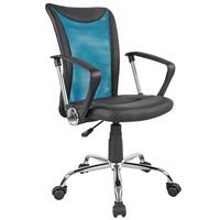 Forgószék Vanessa - olajkék/krómszínű, Modern, műanyag/textil (47/88,5-98,5/54cm)