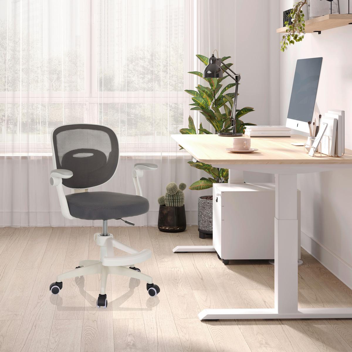 Jugenddrehstuhl Kiddy Smart Grau B: 61 cm - Rosa/Weiß, MODERN, Kunststoff/Textil (61/84-97/55cm) - MID.YOU