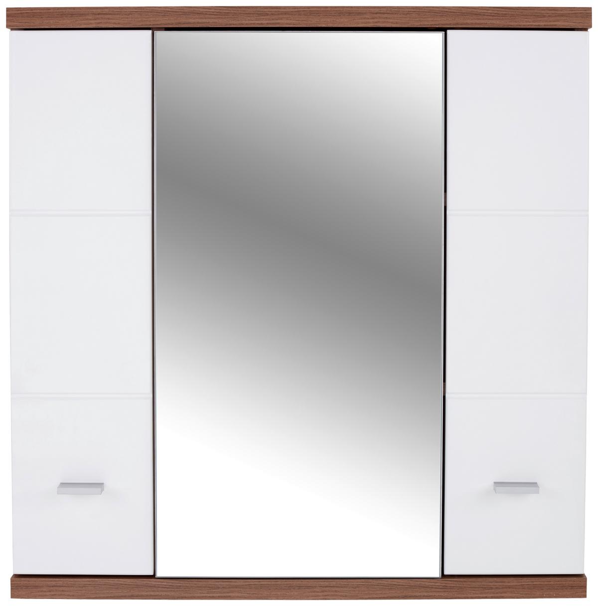 ZRCADLOVÁ SKŘÍŇKA BARI - bílá/barvy hliníku, Konvenční, plast (70/70/25cm)