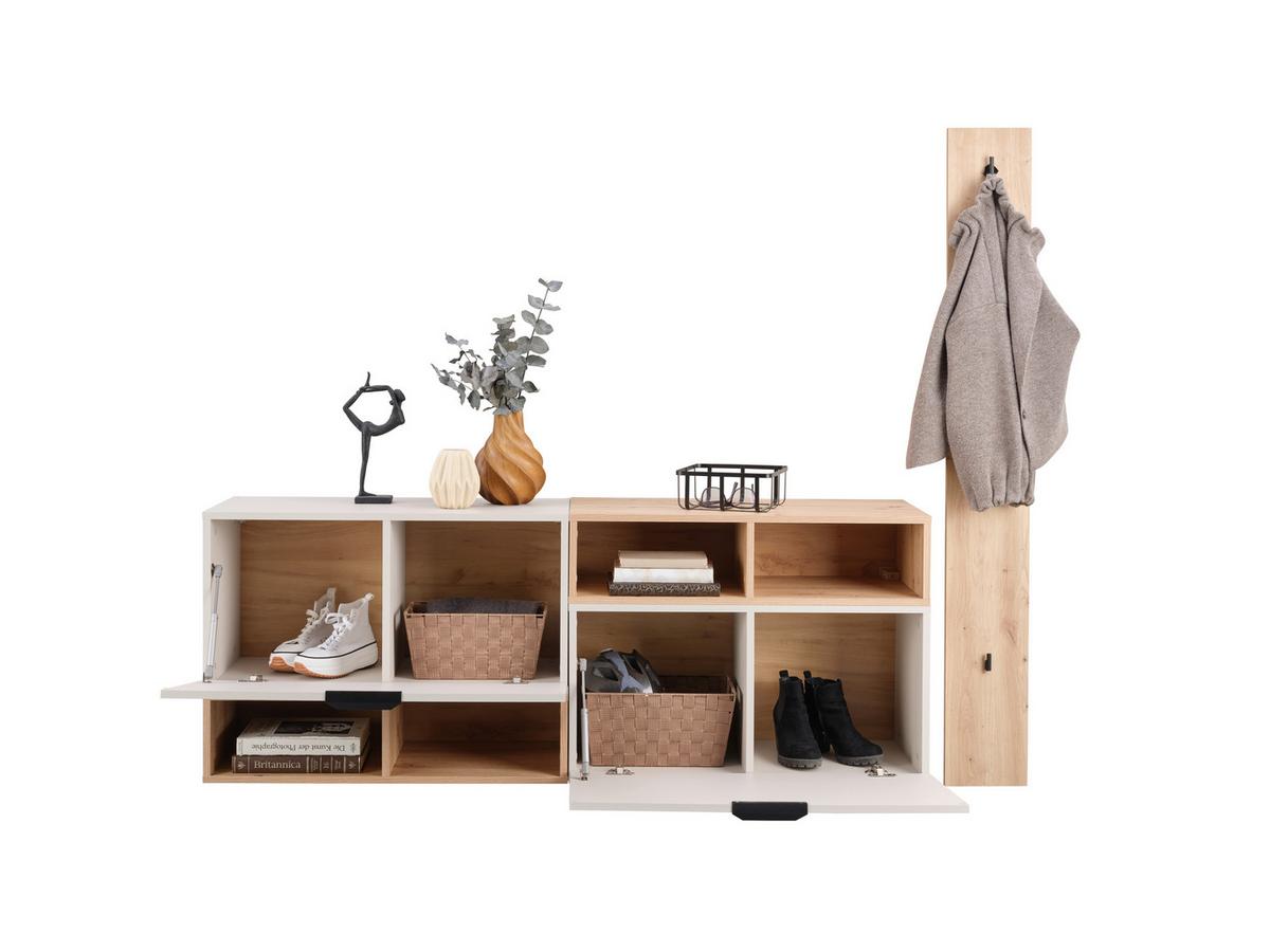 Garderobe Ciao Kaschmir/Eiche Dekor 3--Teilig - Kaschmir/Eiche Artisan, MODERN, Holzwerkstoff (180/160/37,6cm)