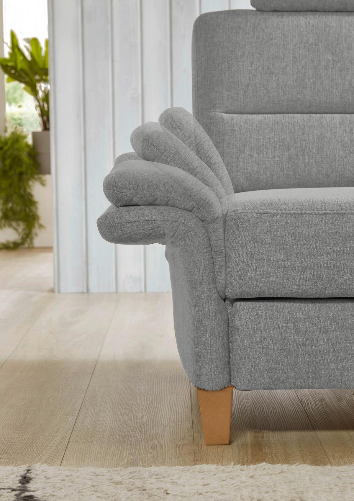 Ecksofa Westerland hellgrau Schlaffunktion, 252x162 cm - Eichefarben/Hellgrau, KONVENTIONELL, Textil (252/162cm) - Sit & More