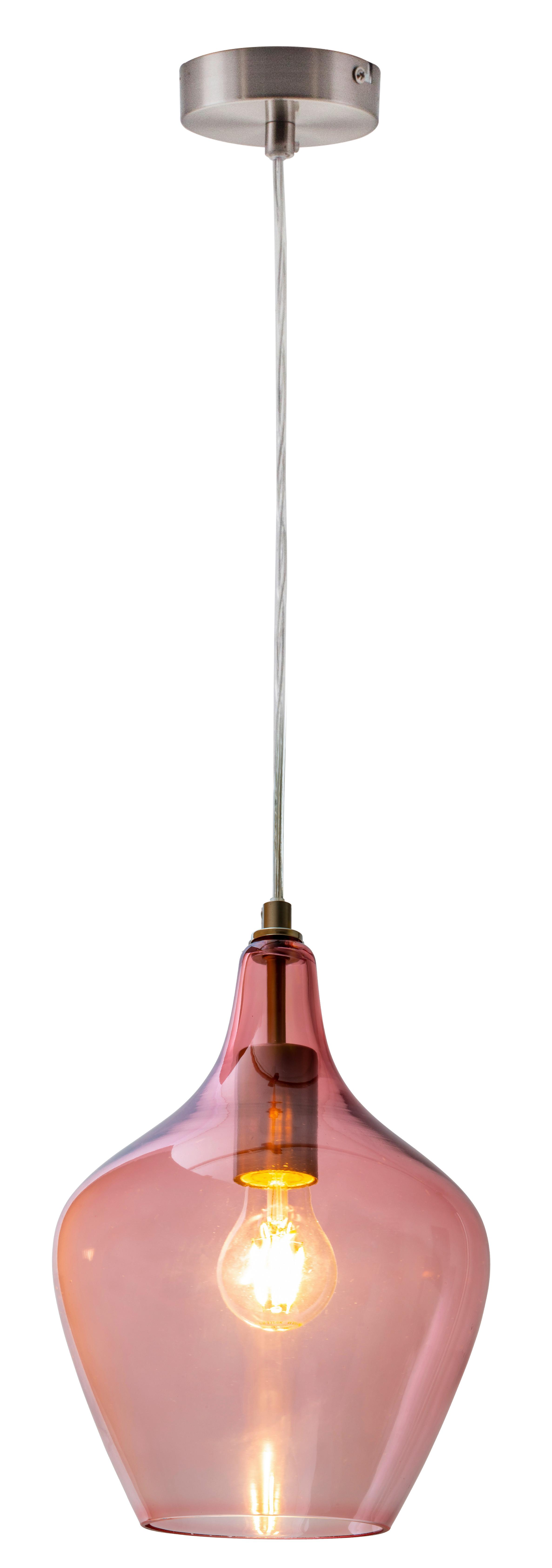 Hängeleuchte 30620121 Paso - Rosa, Design, Glas (22/30-150cm) - Globo