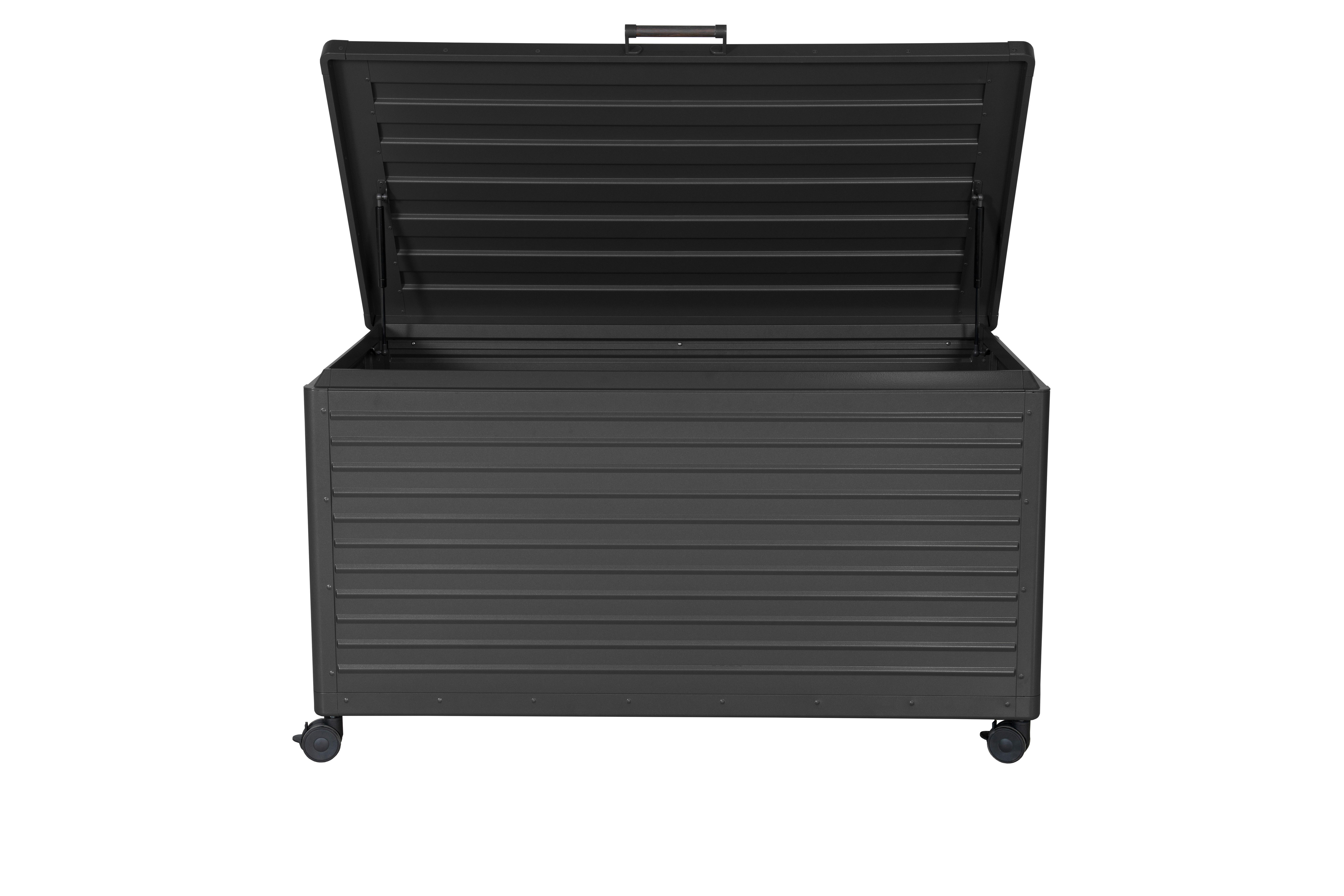 Kissenbox Gartenbox Horizontal, 1177l - Anthrazit, MODERN, Metall (188/89,4/70cm) - Gardenson