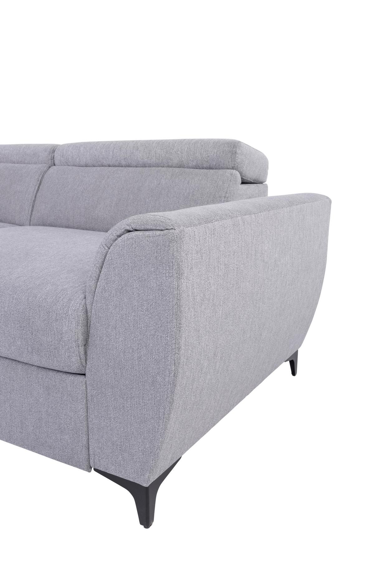 Ecksofa Lapis Grau S: 217/255 Cm - Schwarz/Grau, KONVENTIONELL, Textil (217/255cm) - MID.YOU