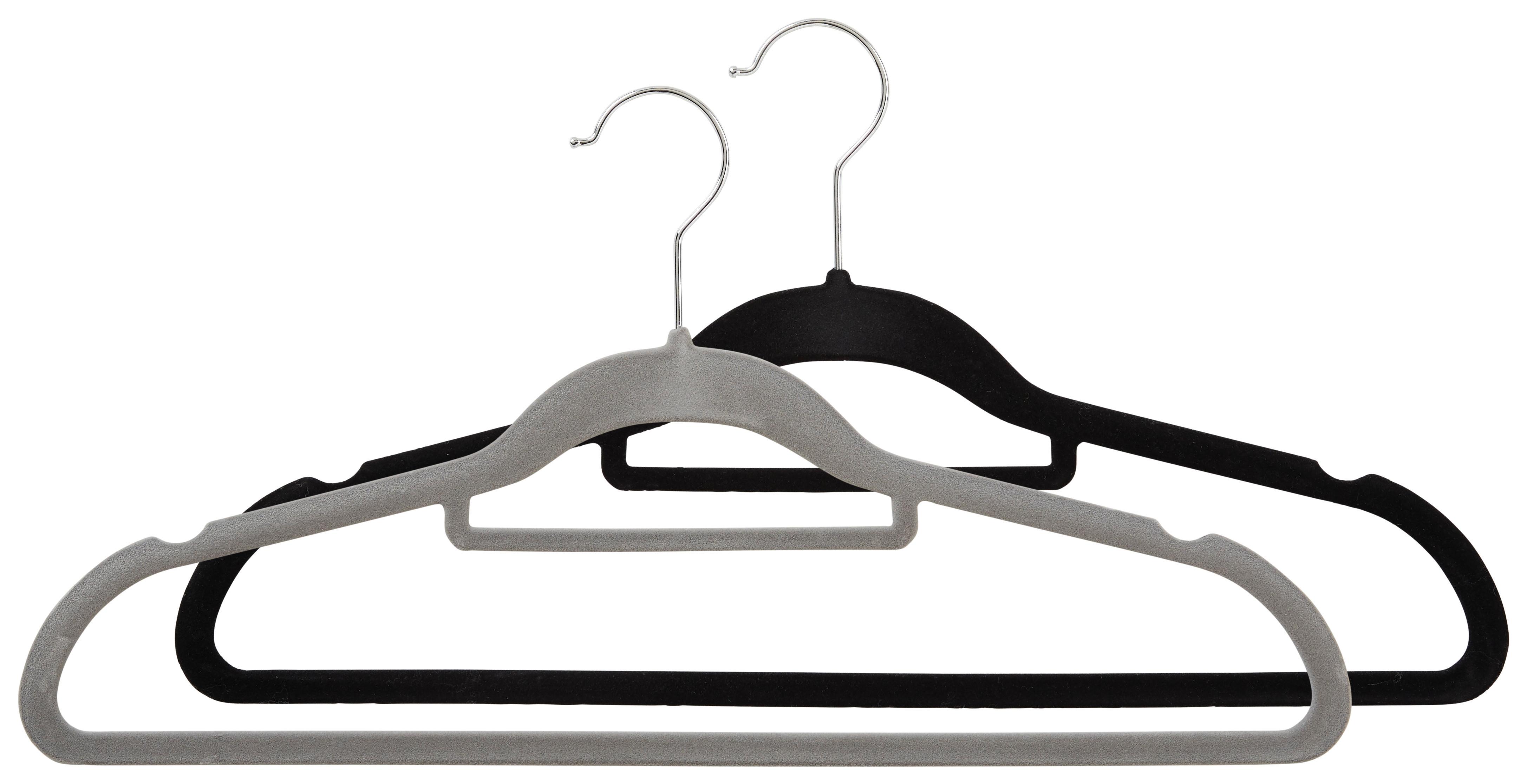 Kleiderbügel Lotte - Schwarz/Grau, Kunststoff/Metall (45/23,5/0,5cm) - Homezone