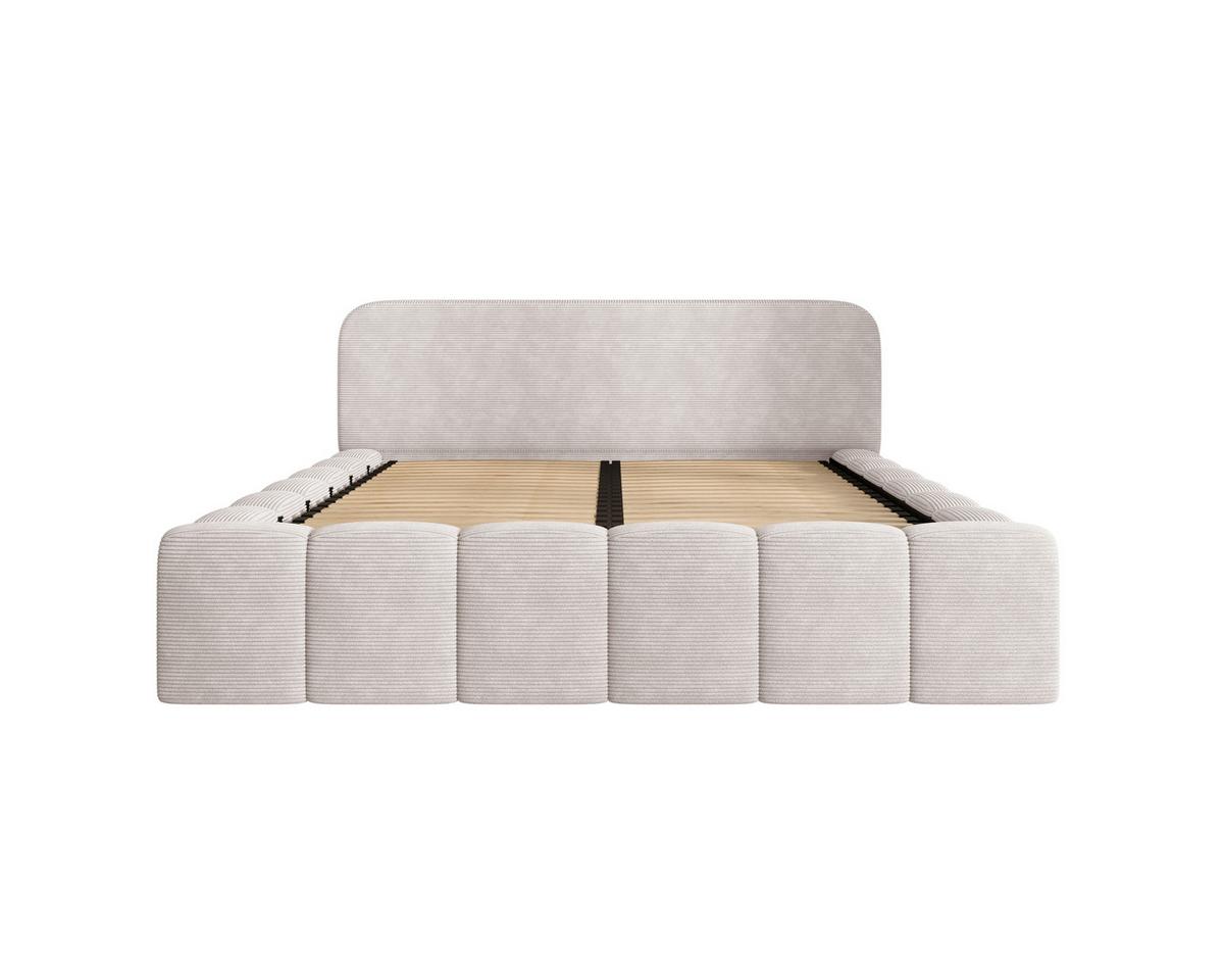 Polsterbett Deli 120 Beige LF: 120x200cm - Beige/Schwarz, MODERN, Textil/Metall (120/200cm) - MID.YOU