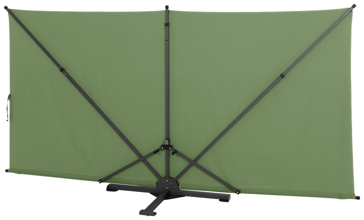 Sichtschutz Grün/Anthrazit Bh 280 X 150 cm - Anthrazit/Olivgrün, KONVENTIONELL, Textil/Metall (280/150cm) - Siena Garden