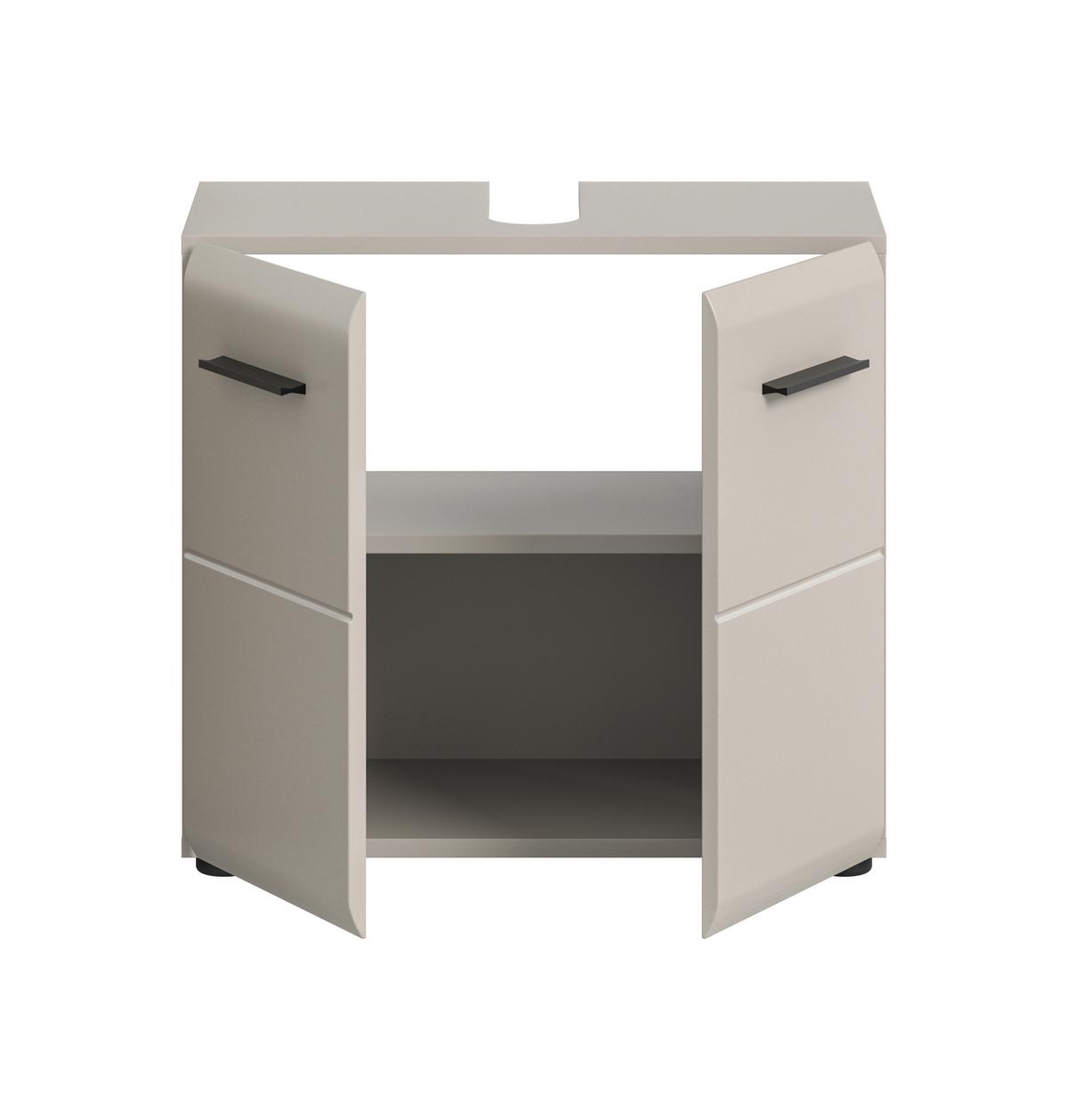 WASCHBECKENUNTERSCHRANK Ice Kaschmir B: 60cm - Kaschmir/Schwarz, Trend, Holzwerkstoff (60/54/30cm) - MID.YOU