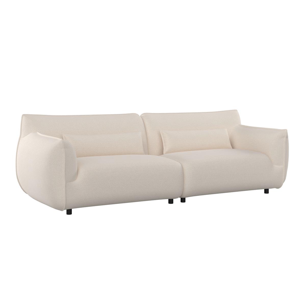 Velká pohovka CLARA, krémová - černá/béžová, Moderní, kov/dřevo (284/86/111cm) - Bessagi Home