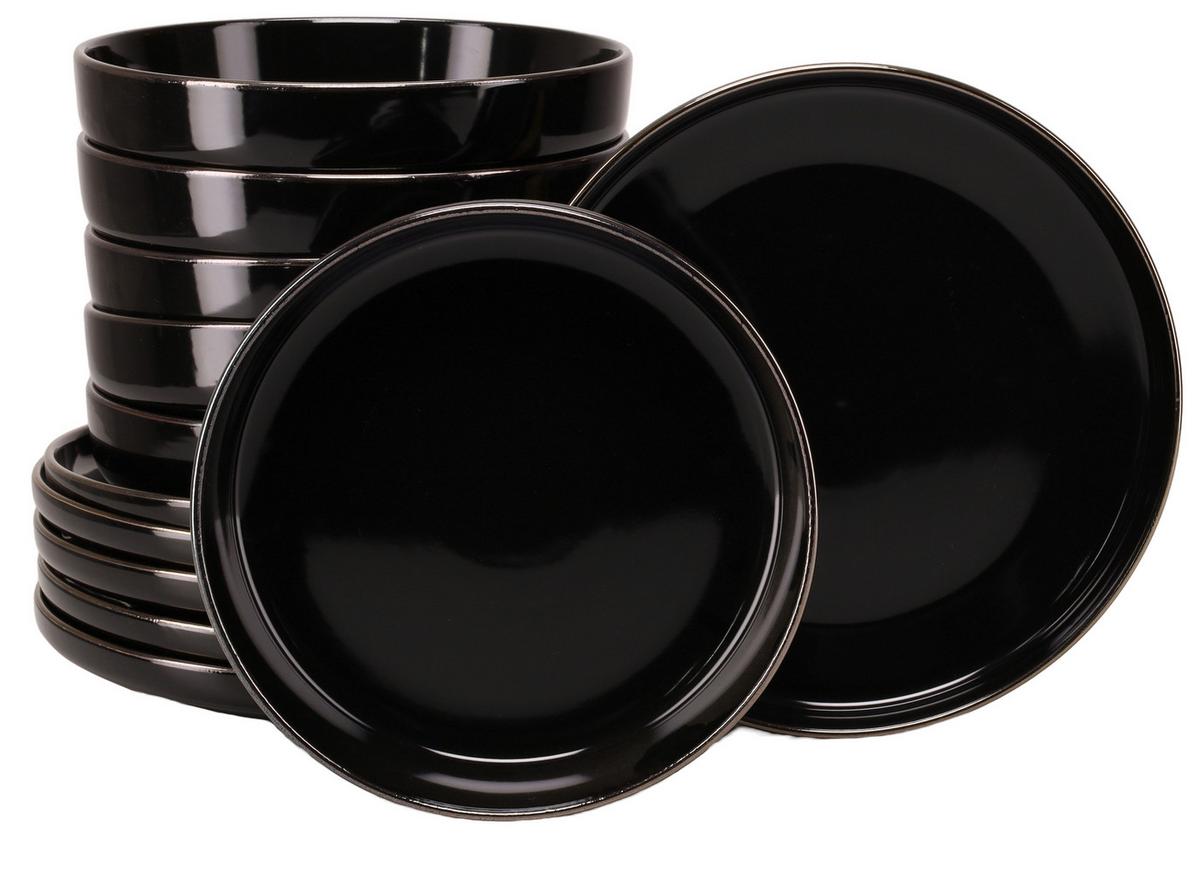 TAFELSERVICE 24785 NORDIC FESTIVE SCHWARZ - Goldfarben/Schwarz, Basics, Keramik - Creatable