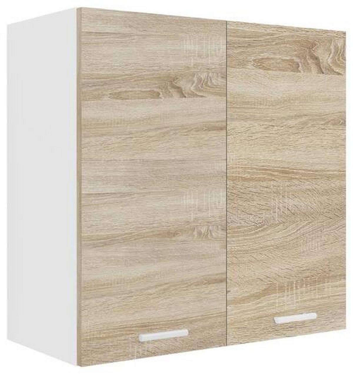 Küchenoberschrank Esilo B: 60 Cm Wweiß/eiche Dekor - Weiß/Sonoma Eiche, KONVENTIONELL, Holzwerkstoff (60/60/31cm) - MID.YOU