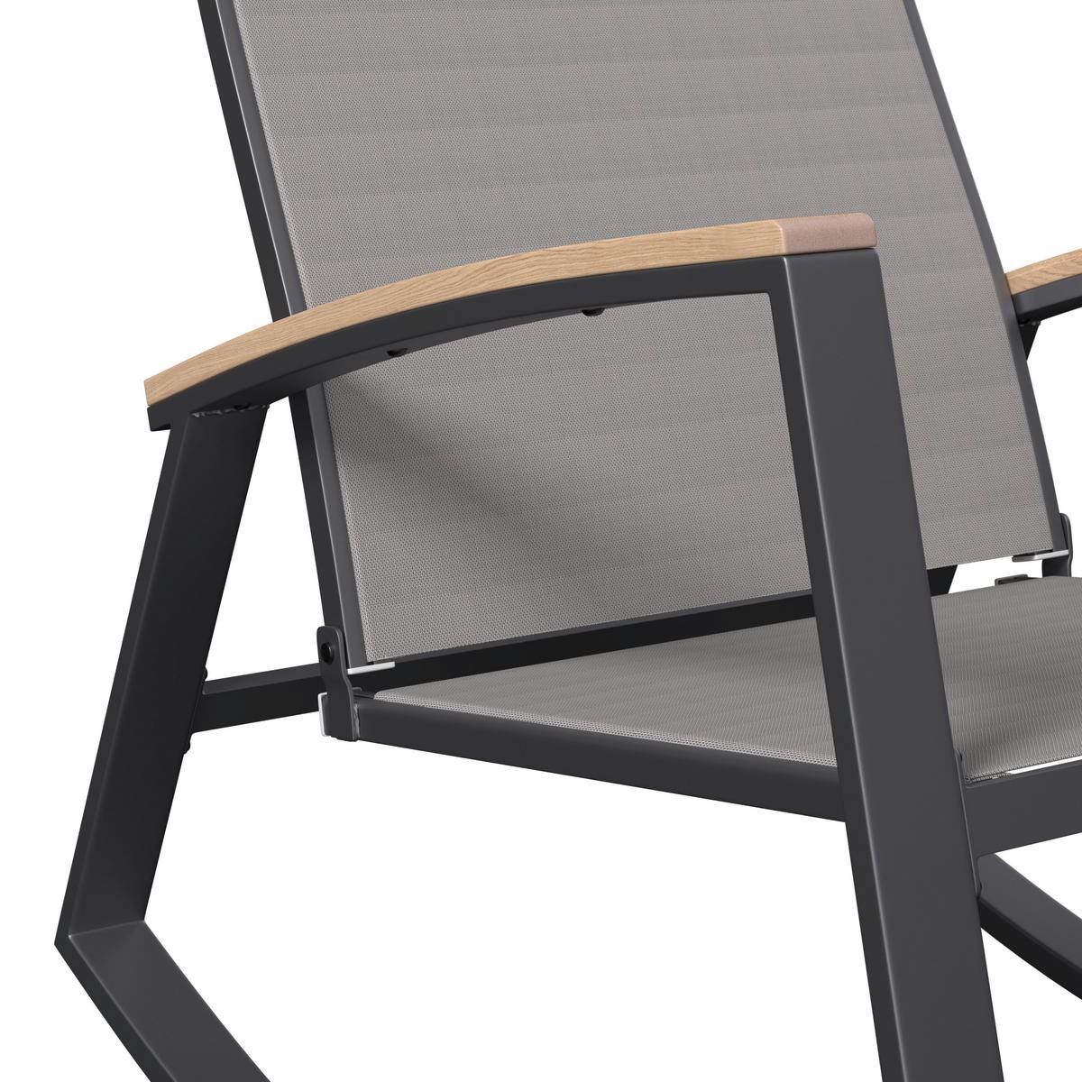 SADA NA BALKON RELAX - šedá/tmavě šedá, Basics, kov/dřevo (82/64/84cm)