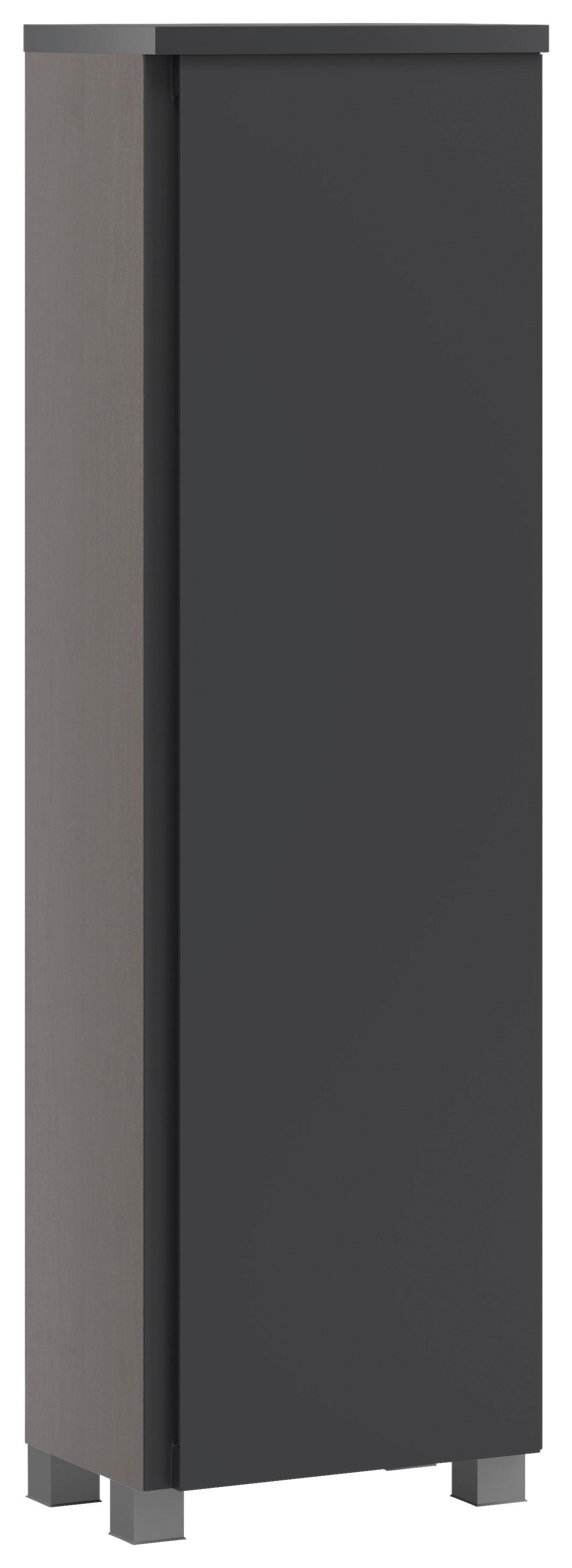 Midischrank Arosa B: 40 cm Graphitfarben - Silberfarben/Graphitfarben, MODERN, Holzwerkstoff (40/130/35cm) - Held