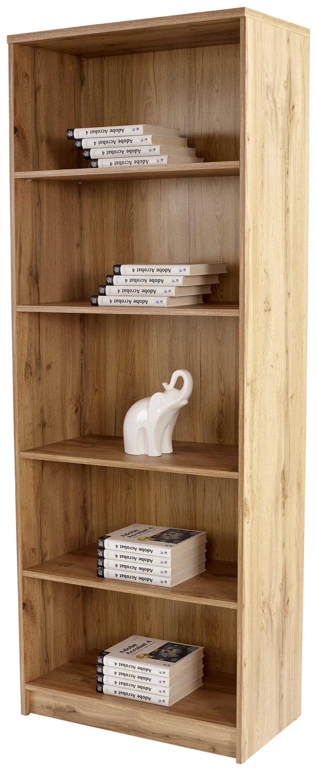 Regal 4-You New B 74 cm, Eiche Dekor - Eichefarben/Schwarz, MODERN, Holzwerkstoff (74/189,5/34,6cm)