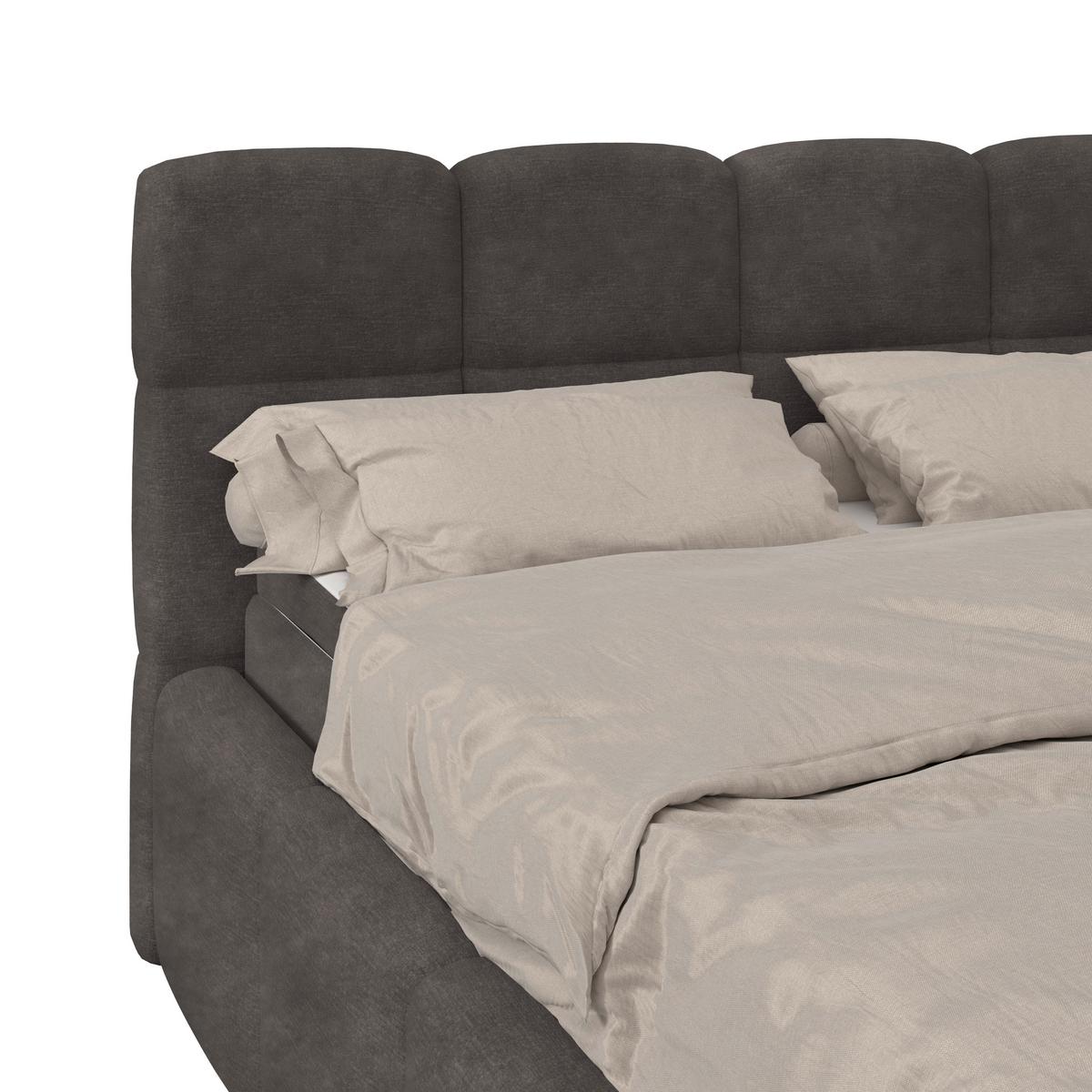 Polsterbett Noe Anthrazit 140x200 cm - Anthrazit/Schwarz, Trend, Textil/Metall (140/200cm)