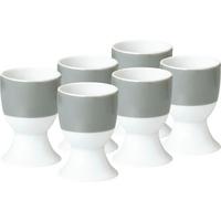 Eierbecherset Grau Weiß 6-Teilig D: 4,5 Cm - Weiß/Grau, Basics, Keramik (4,5/6,5cm) - Van Well