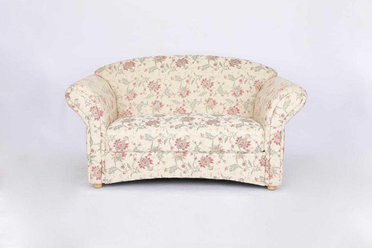 2-Sitzer Loretta ca. 153x83x85 cm - Hellbraun/Perlmutt, Basics, Holz/Textil (153/83/85cm)