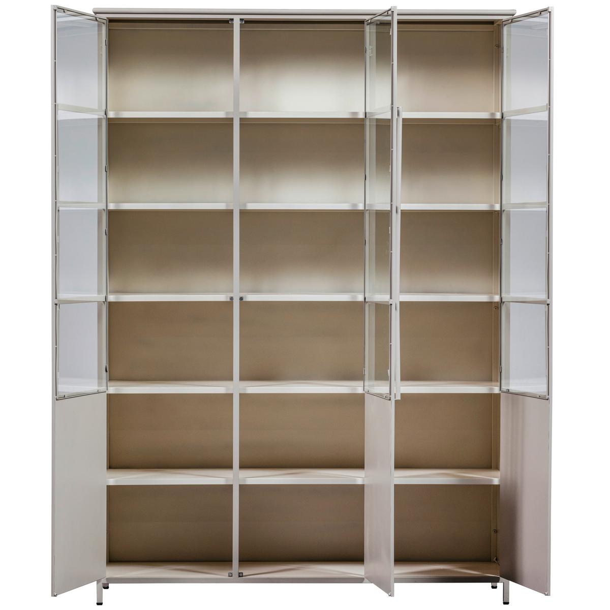 Vitrine Exhibit Sandfarben B: 140 Cm - Sandfarben, Design, Glas/Metall (140/200/40cm) - Livetastic