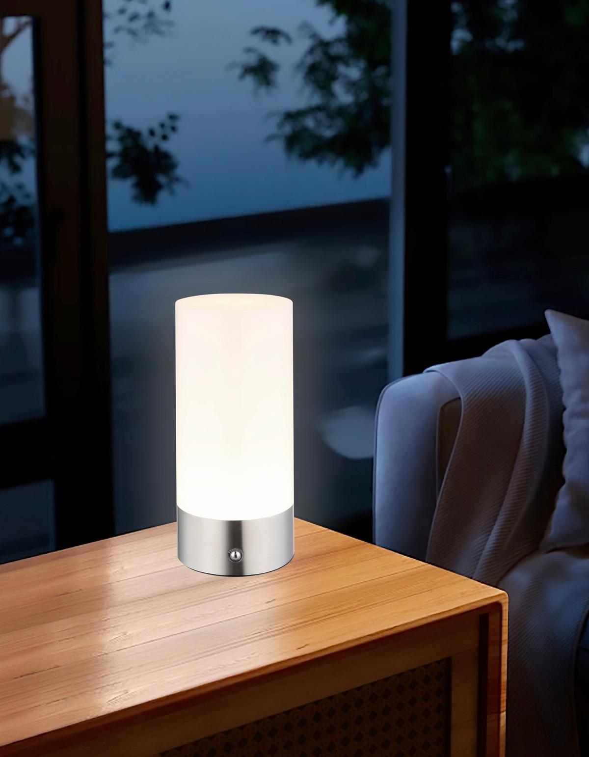 STOLNÁ LAMPA KLEIN - opálová/niklová, Konventionell, kov/plast (8,8/19cm) - Mömax