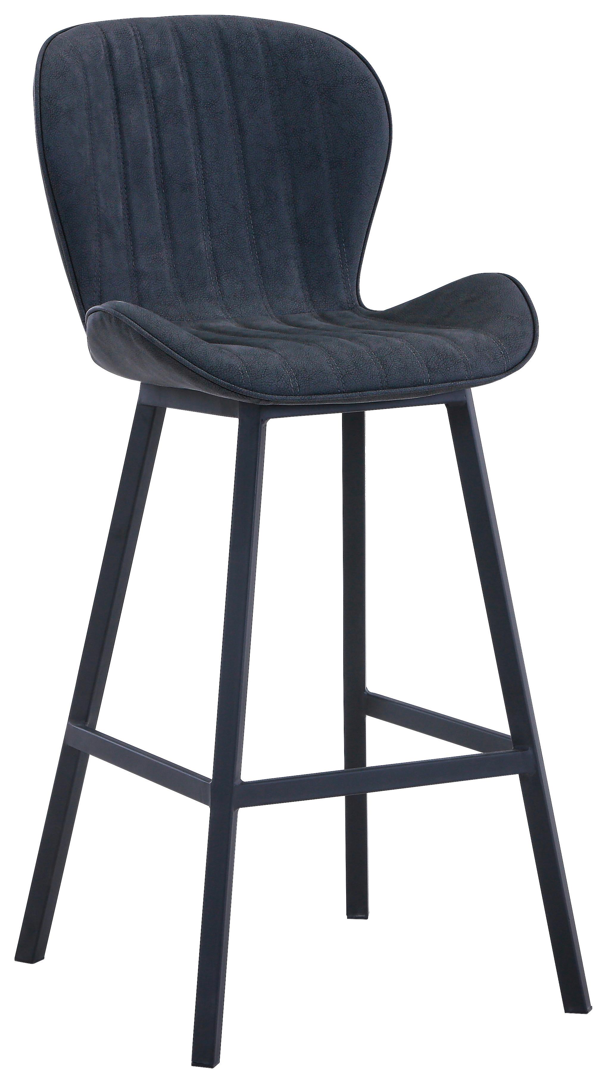 BAROVÁ STOLIČKA BEN - čierna/sivá, Modern, kov/drevo (48/106/58cm)