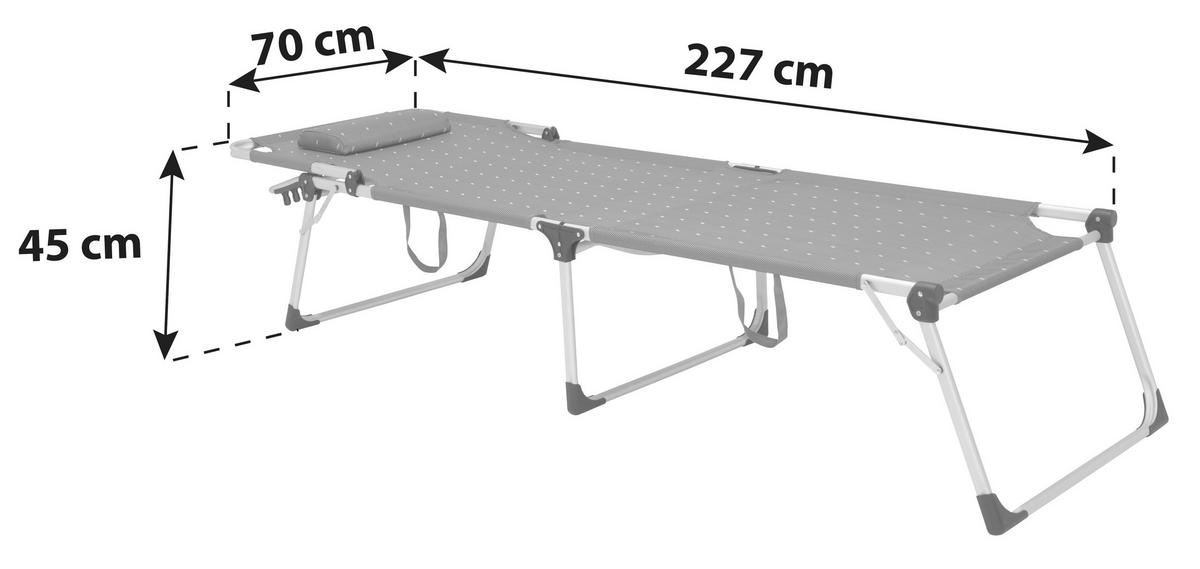 Sonnenliege Lucca Aluminium, Textillehne verstellbar - Grau, MODERN, Textil/Metall (227qm) - Greemotion