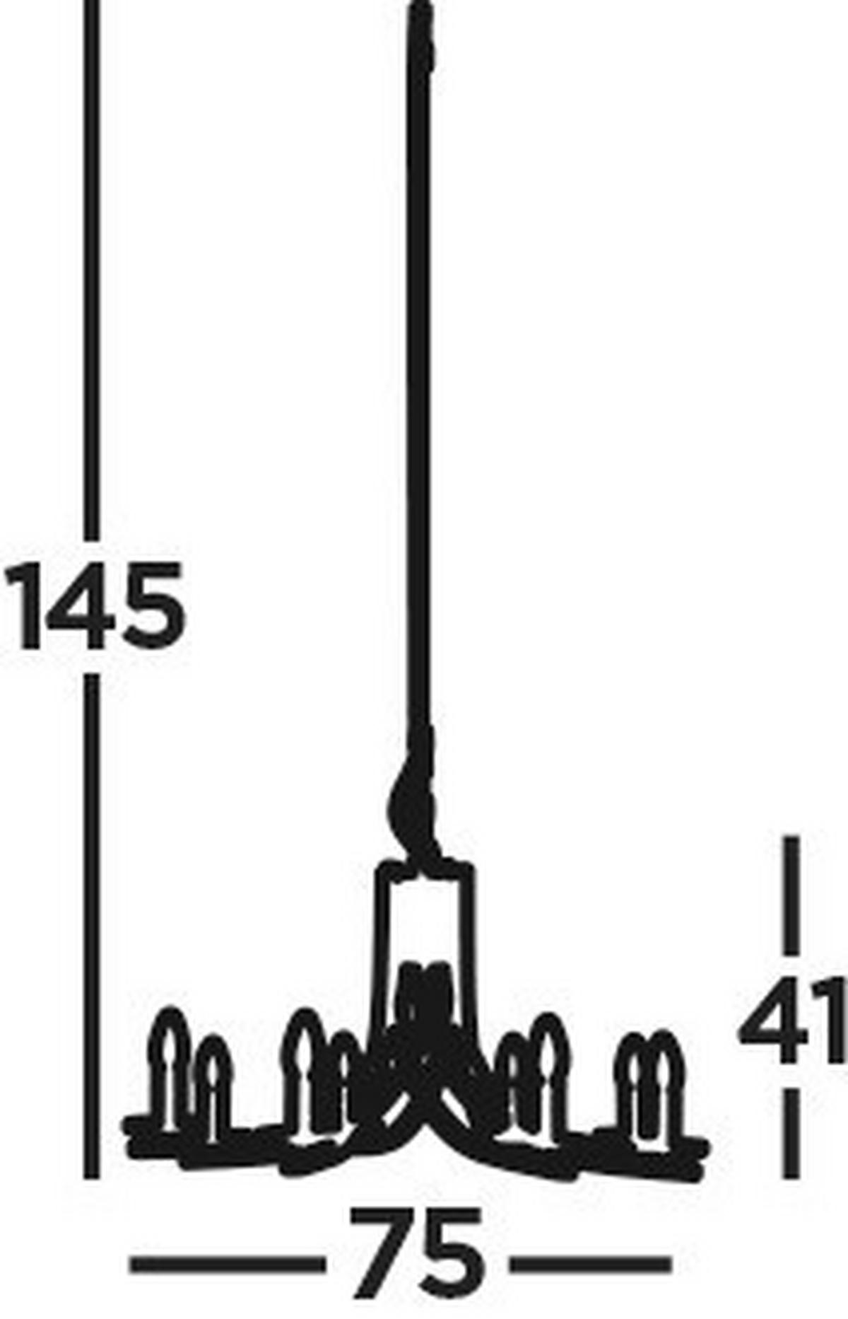 Kronleuchter 4168-8cc Ascona - Chromfarben, KONVENTIONELL, Glas/Metall (75/145cm)