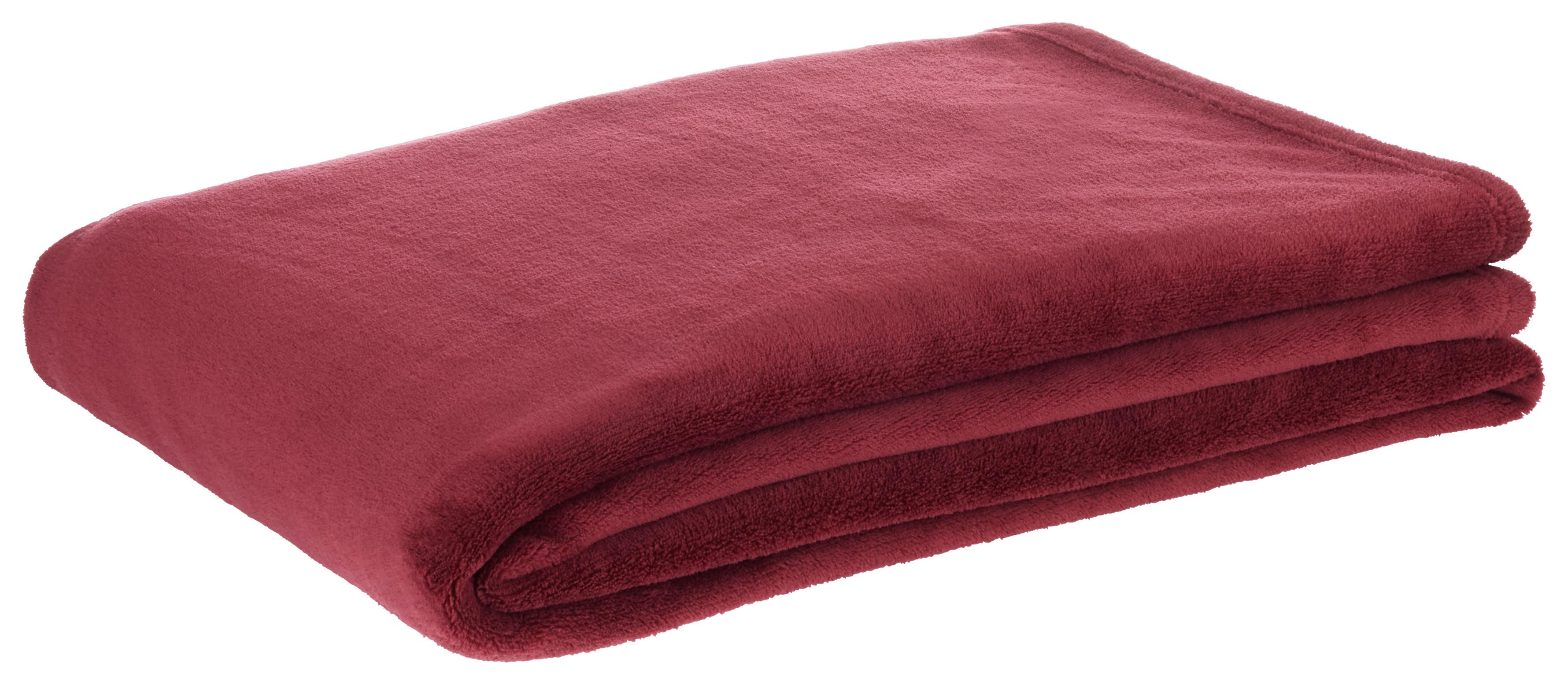 Měkká Deka Kuschelix, 140/200cm - vínově červená, textil (140/200cm) - Modern Living