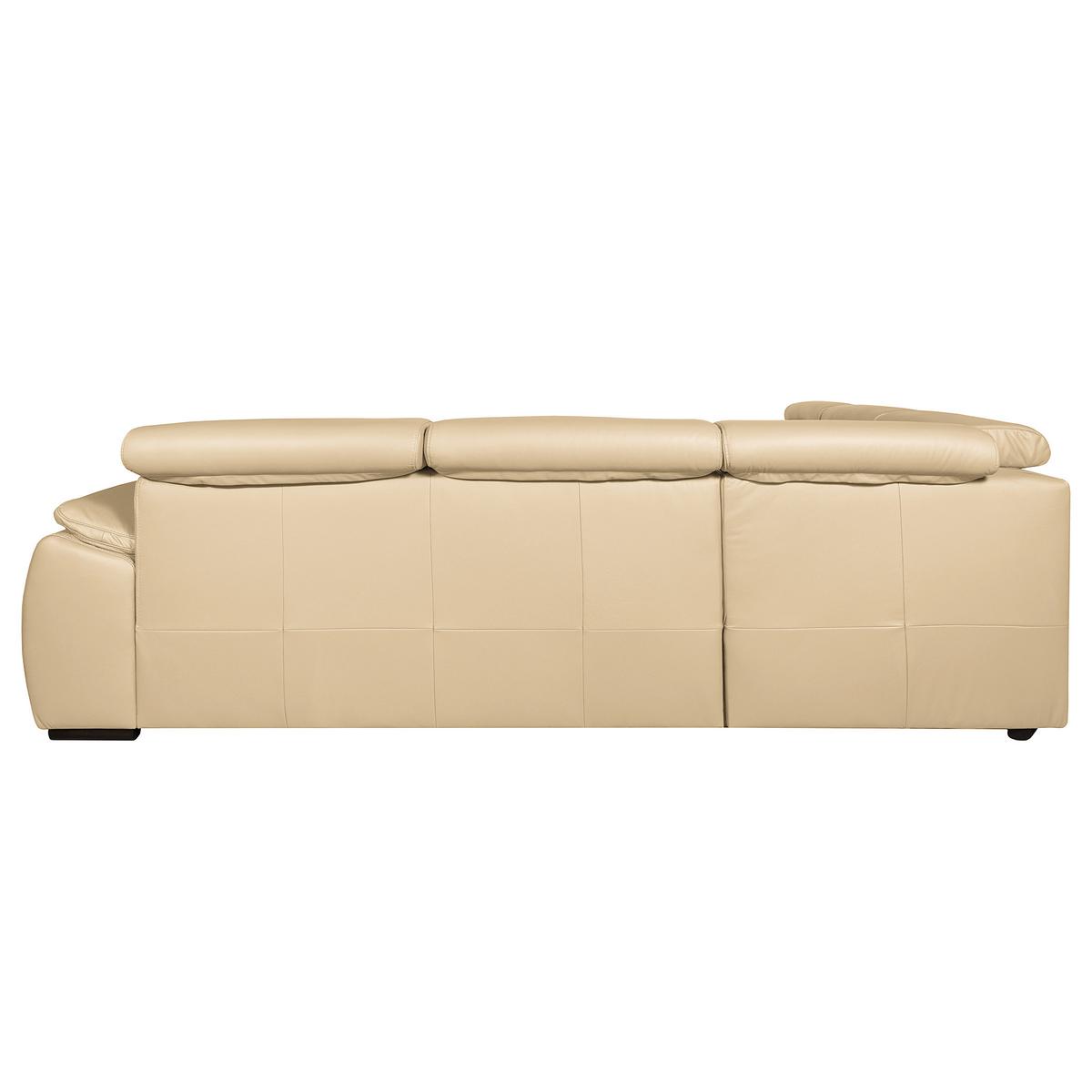Ecksofa City Beige B: 265x265 Cm - Wengefarben/Beige, Design, Leder (265/265cm) - Livetastic