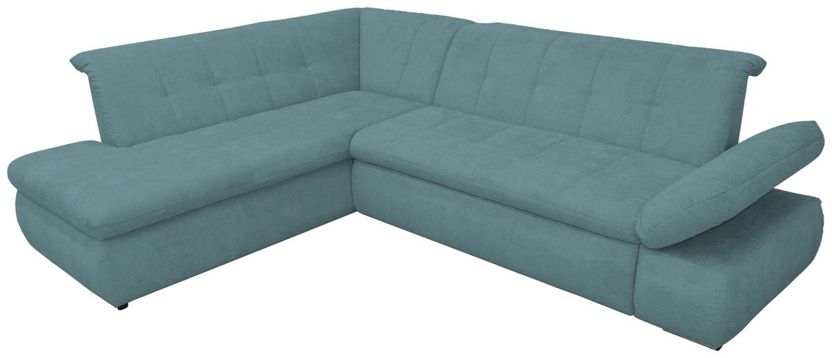 Ecksofa Mit Armteilverstellung Moric Petrol Mikrofaser - Chromfarben/Petrol, KONVENTIONELL, Textil (216/273cm) - MID.YOU
