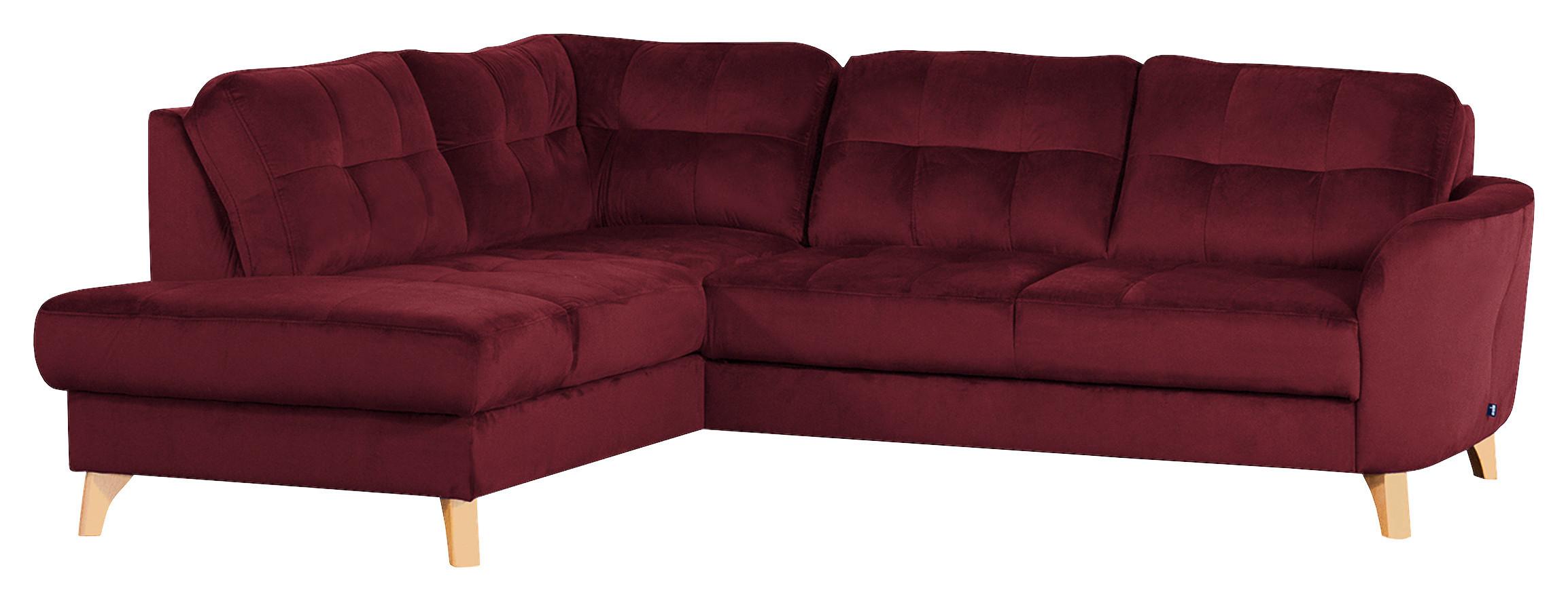 Ecksofa Nordic, Rot S: 190x236 cm - Buchefarben/Rot, Design, Textil (190/236cm) - Livetastic