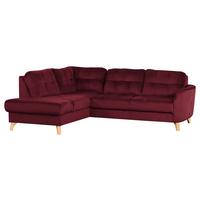 Ecksofa Nordic, Rot S: 190x236 cm - Buchefarben/Rot, Design, Textil (190/236cm) - Livetastic