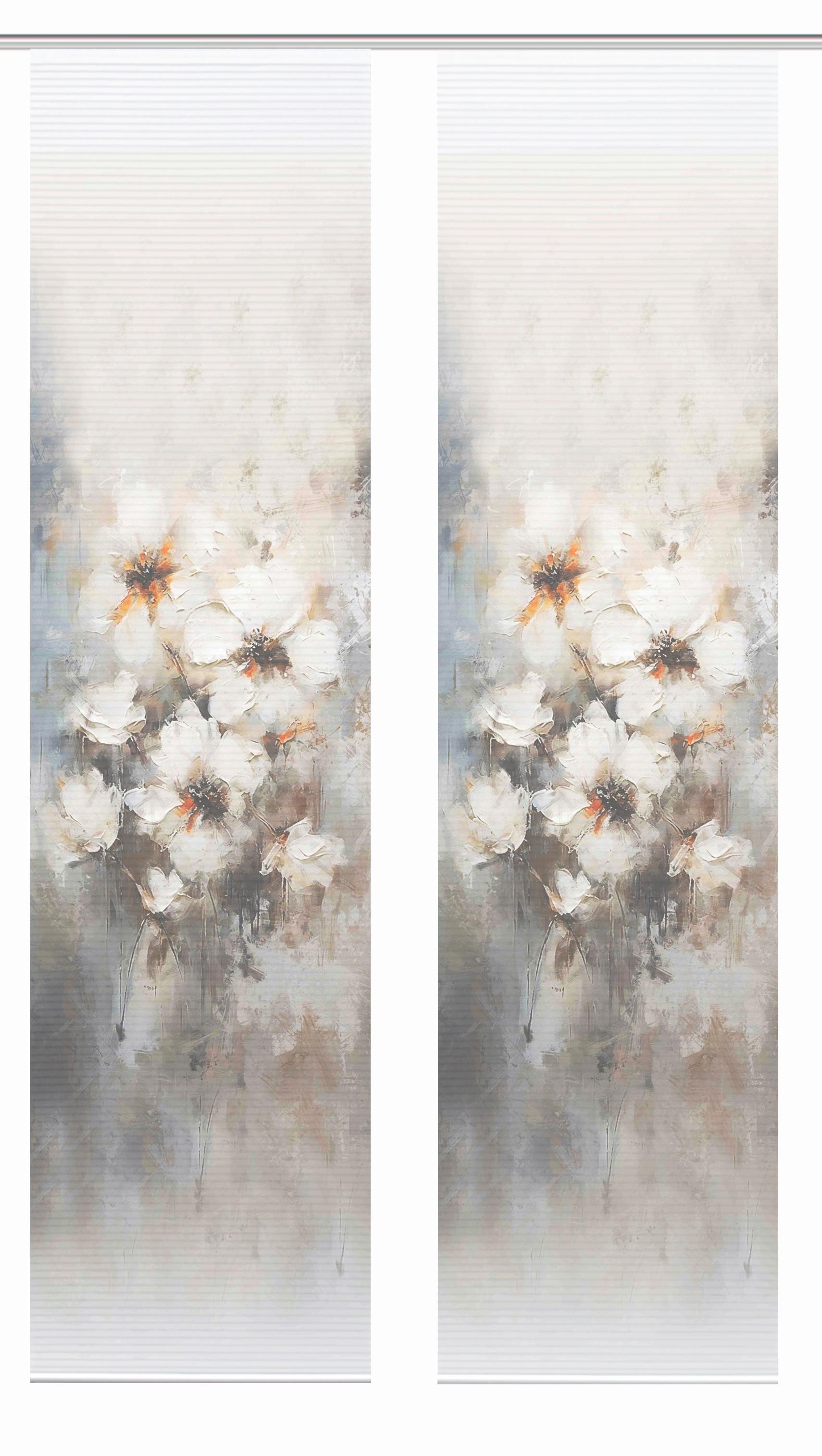 Flächenvorhang Aristea 2er Set - Hellgrau/Naturfarben, Natur, Textil (60/245cm)