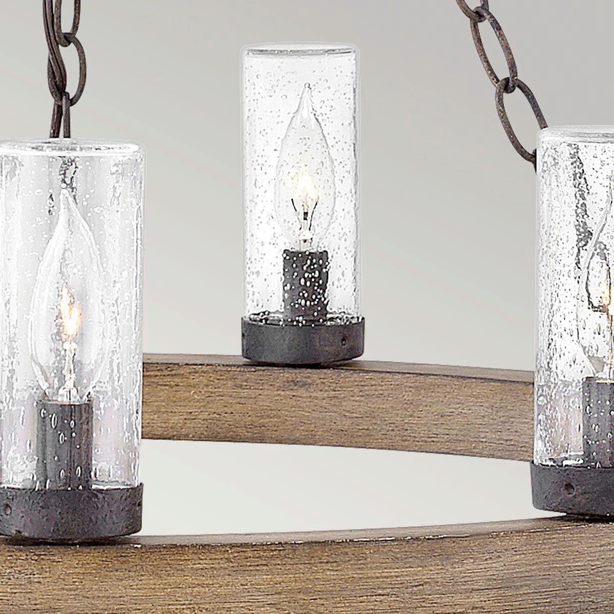 Csillár Hk-Sawyer9-Sq - fekete/vad tölgy, Konventionell, üveg/fém (76,2/81,5cm) - Elstead Lighting