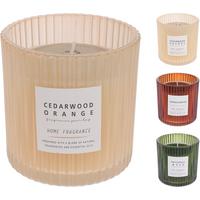 Svíčka ve skle CANDLE IN GLAS - tmavě oranžová/zelená, Basics (8.8/8.8/8.8cm)