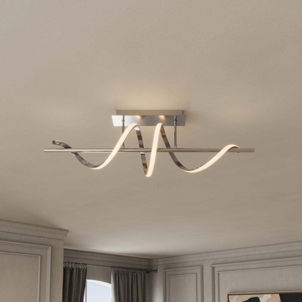 LED-DECKENLEUCHTE JOSI - Chromfarben/Nickelfarben, Kunststoff/Metall (20/80/26,5cm) - Luca Bessoni
