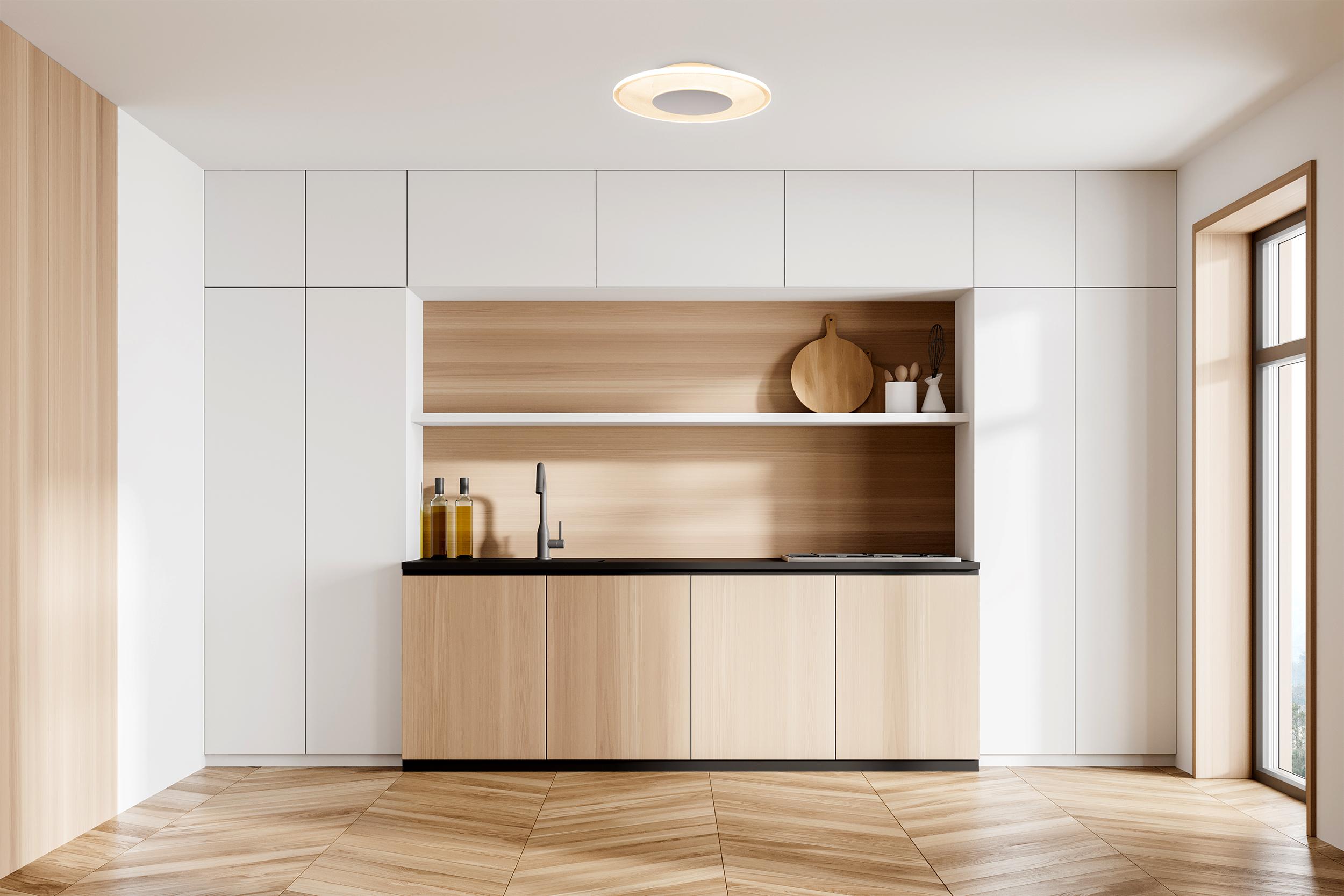 LED-Deckenleuchte Ø 29 cm dimmbar - Weiß, KONVENTIONELL, Kunststoff/Metall (29/5cm) - Näve