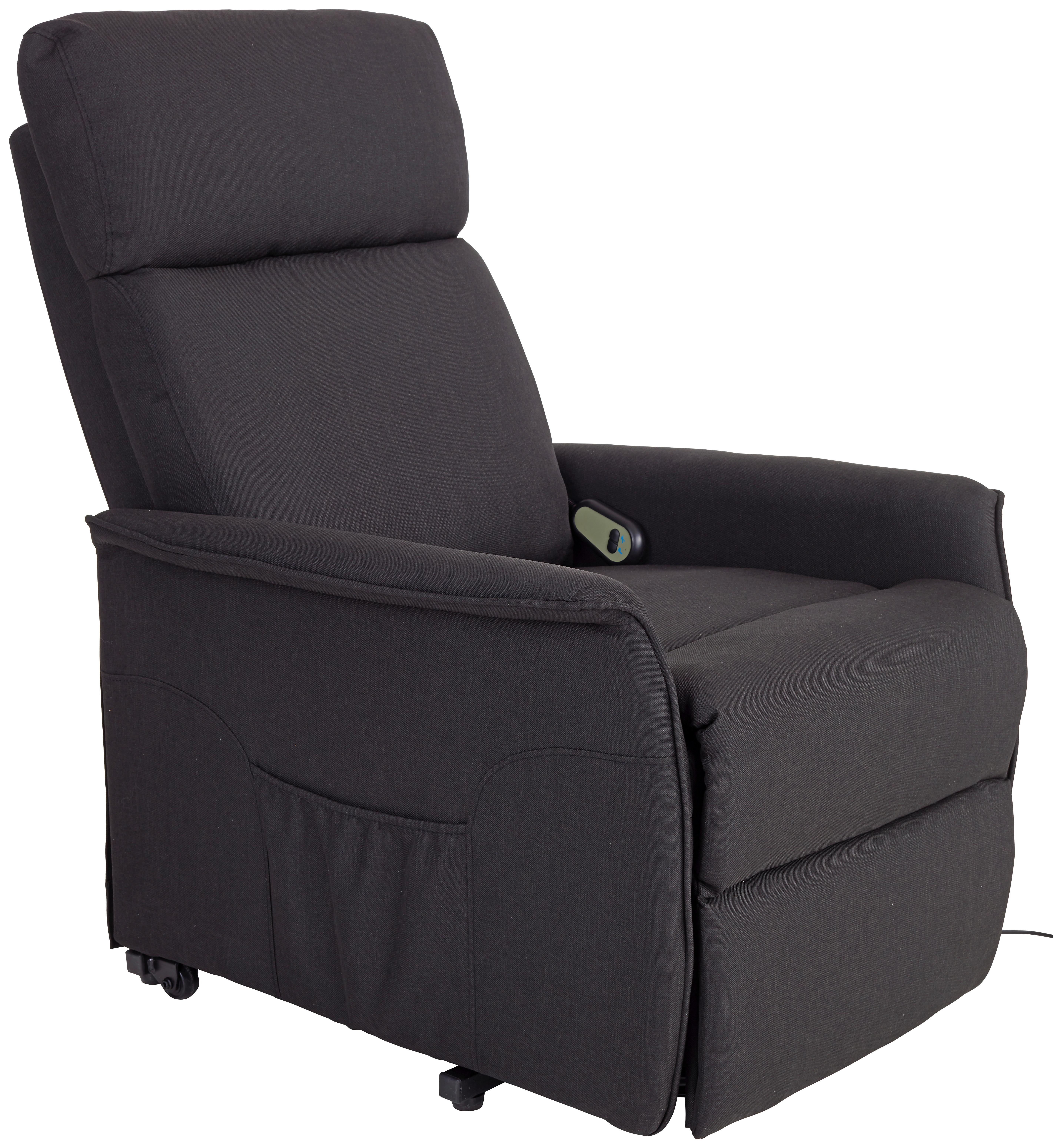 Fernsehsessel Elektrisch Graham Stoffbezug Anthrazit - Anthrazit/Schwarz, KONVENTIONELL, Textil/Metall (66/80-97/90-159,5cm) - Luca Bessoni