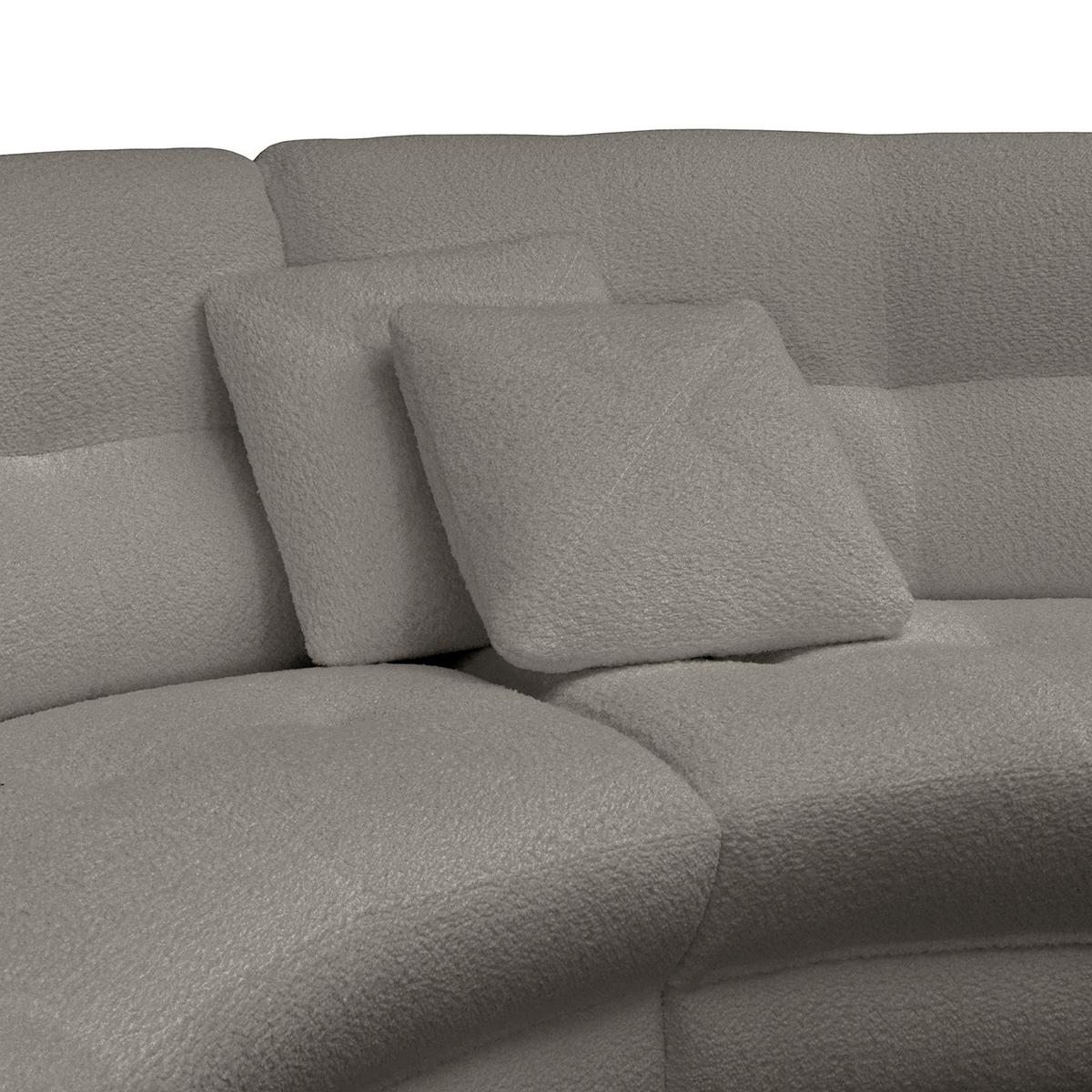 Ecksofa Bretania Dunkelgrau S: 300x113 cm - Dunkelgrau/Schwarz, Design, Textil (300/113cm) - Livetastic