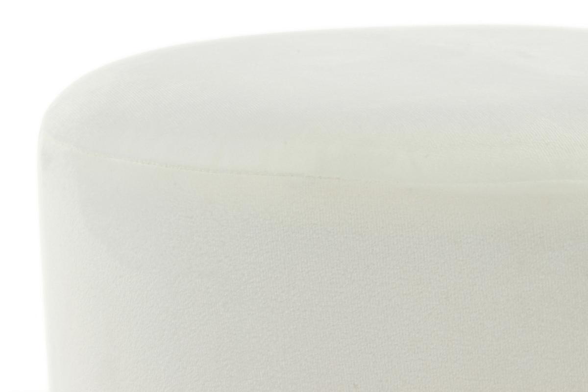 Pouf Samt Creme/Schwarz DxH: 35x46 cm - Creme/Schwarz, Basics, Holz/Holzwerkstoff (35/46/35cm) - Kayoom