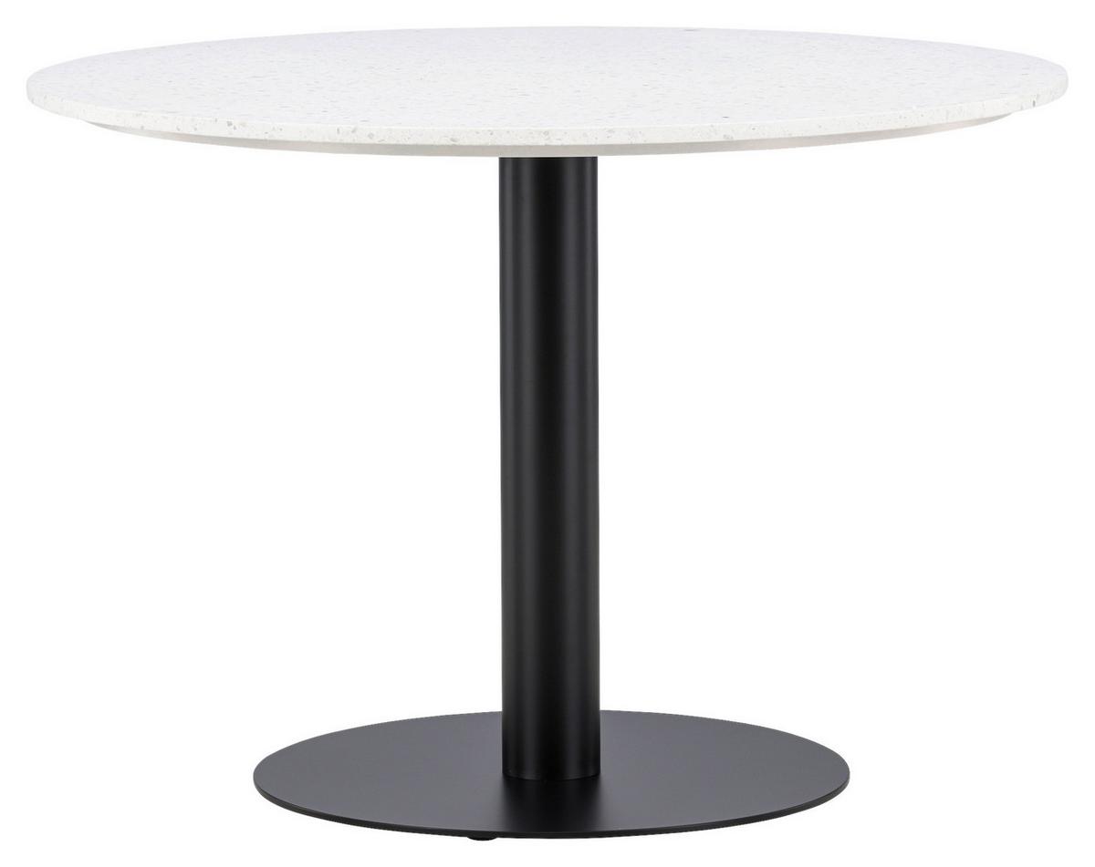 Esstisch Razzia - Schwarz/Weiß, Design, Stein/Metall (106/106/75cm) - Livetastic