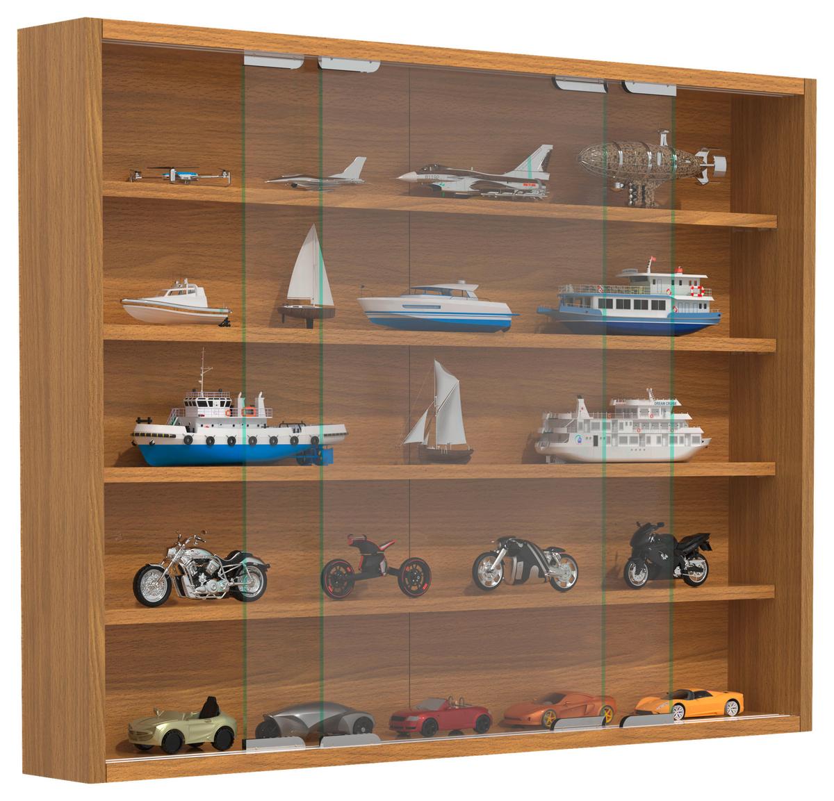Hängevitrine Agisa L B: 77 cm Buchefarben - Buchefarben, MODERN, Glas/Holzwerkstoff (77/60/10cm) - MID.YOU