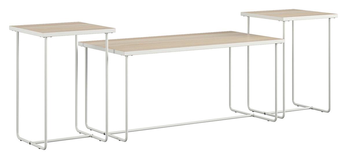 Couchtisch Dante Naturfarben/weiß 57 Cm - Weiß/Naturfarben, Design, Holzwerkstoff/Metall (99/57/49cm) - MID.YOU