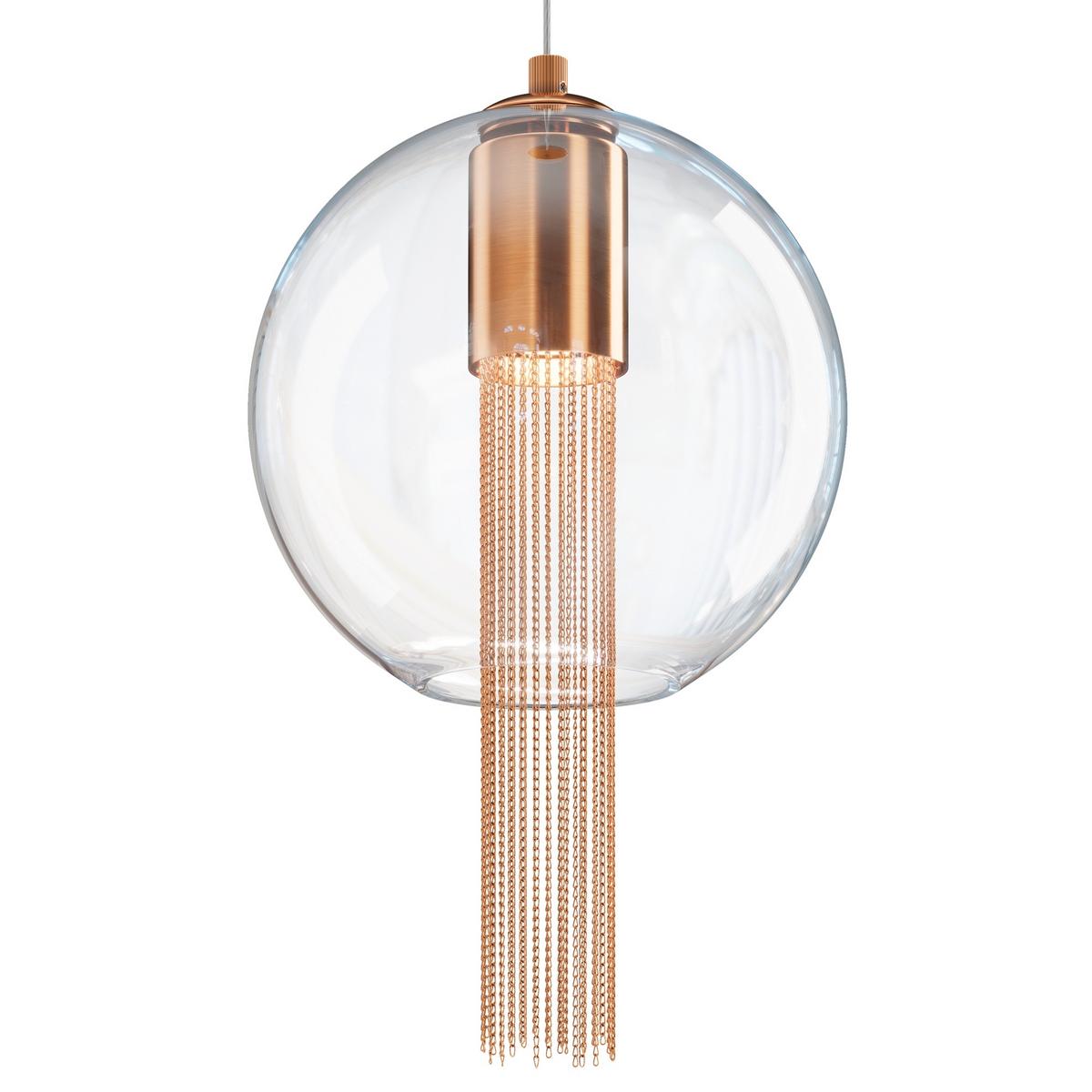 Pendelleuchte Flusso - Transparent/Bronzefarben, Trend, Glas/Metall (25/47cm) - MAYTONI