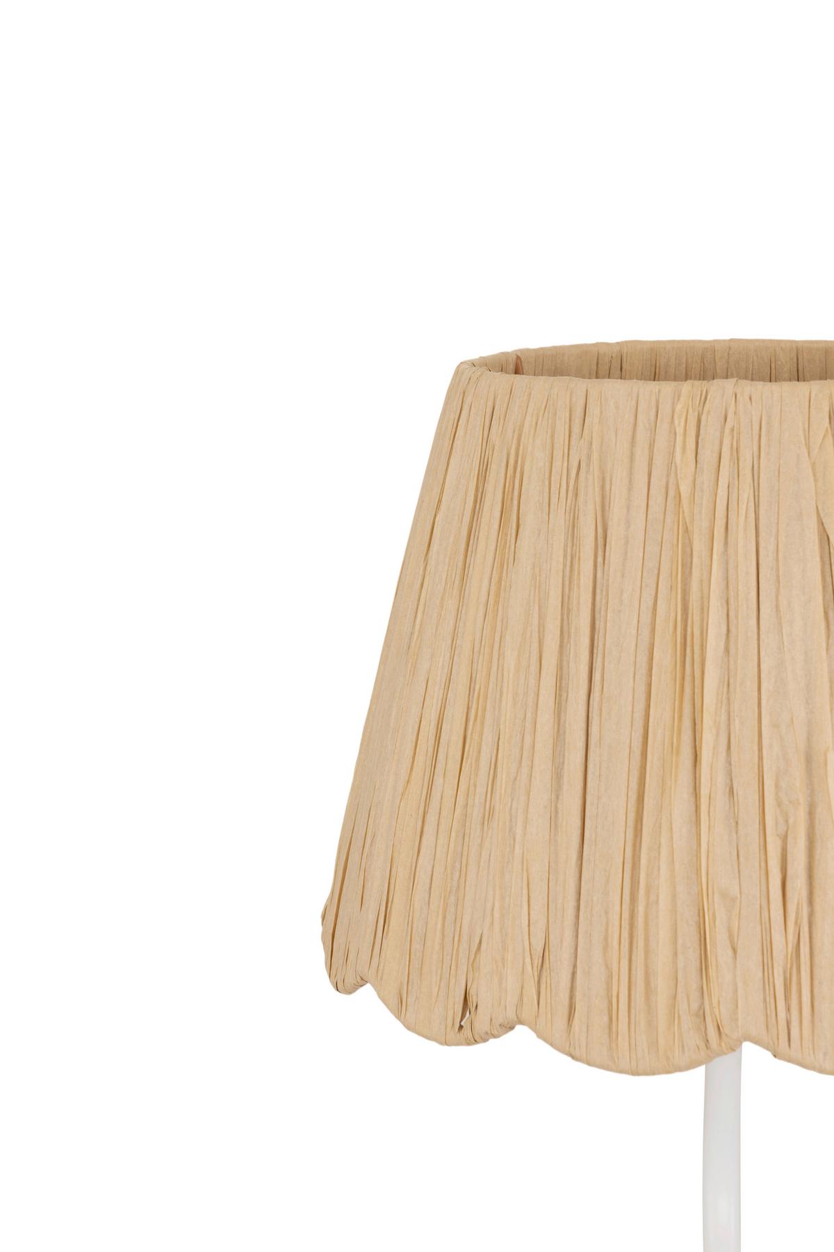 Tischleuchte, E27 Flock - Naturfarben/Weiß, KONVENTIONELL, Papier/Metall (27/50cm)