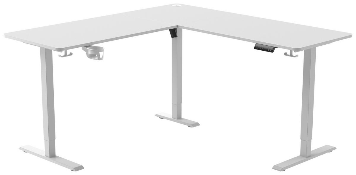 Eckschreibtisch Nimi Weiß L: 160cm - Weiß, MODERN, Holzwerkstoff/Kunststoff (160/140/72-117cm) - Livetastic