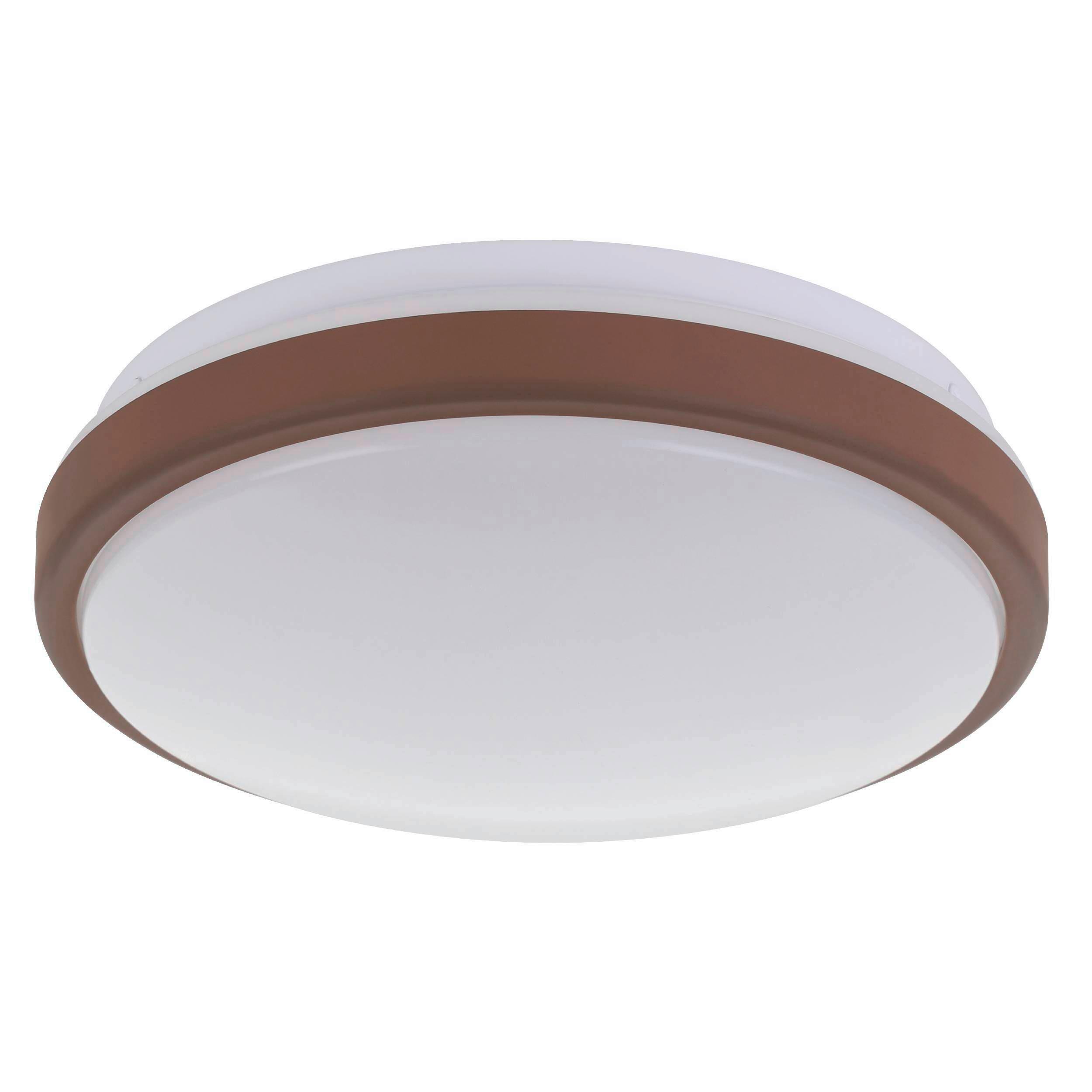LED-Deckenleuchte Lezuza Ø 24,5 cm Weiß/Mokka - Weiß/Mokka, Basics, Kunststoff/Metall (24,5/9cm) - Eglo
