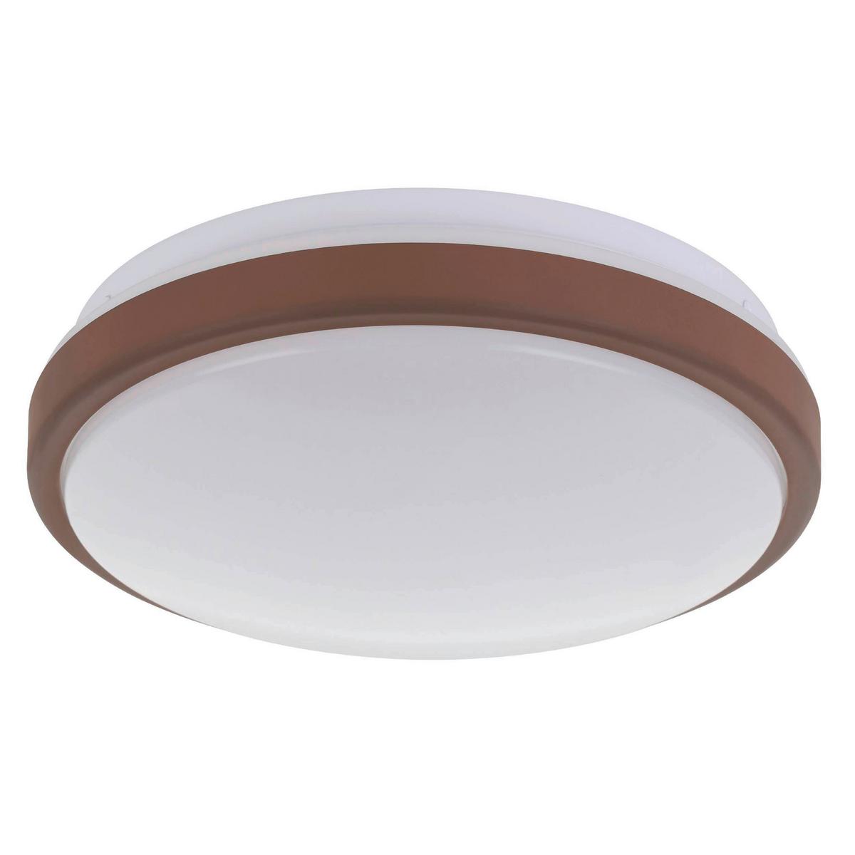 Led-deckenleuchte Lezuza Ø 24,5 Cm Weiß/mokka - Weiß/Mokka, Basics, Kunststoff/Metall (24,5/9cm) - Eglo