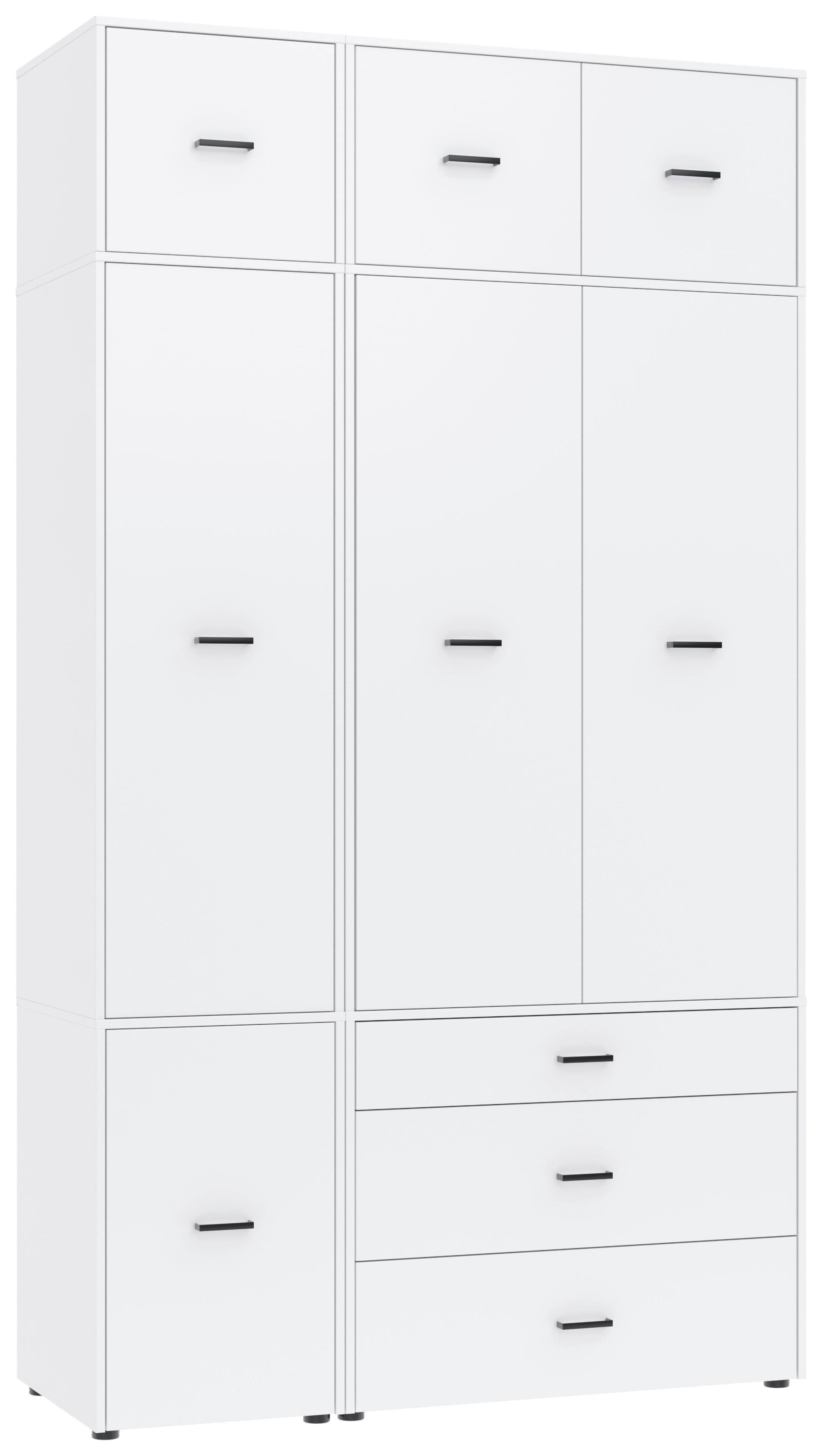 Kleiderschrank Kivo Weiß, B: 135 cm - Weiß, Basics, Holzwerkstoff (135/239,40/52,1cm)